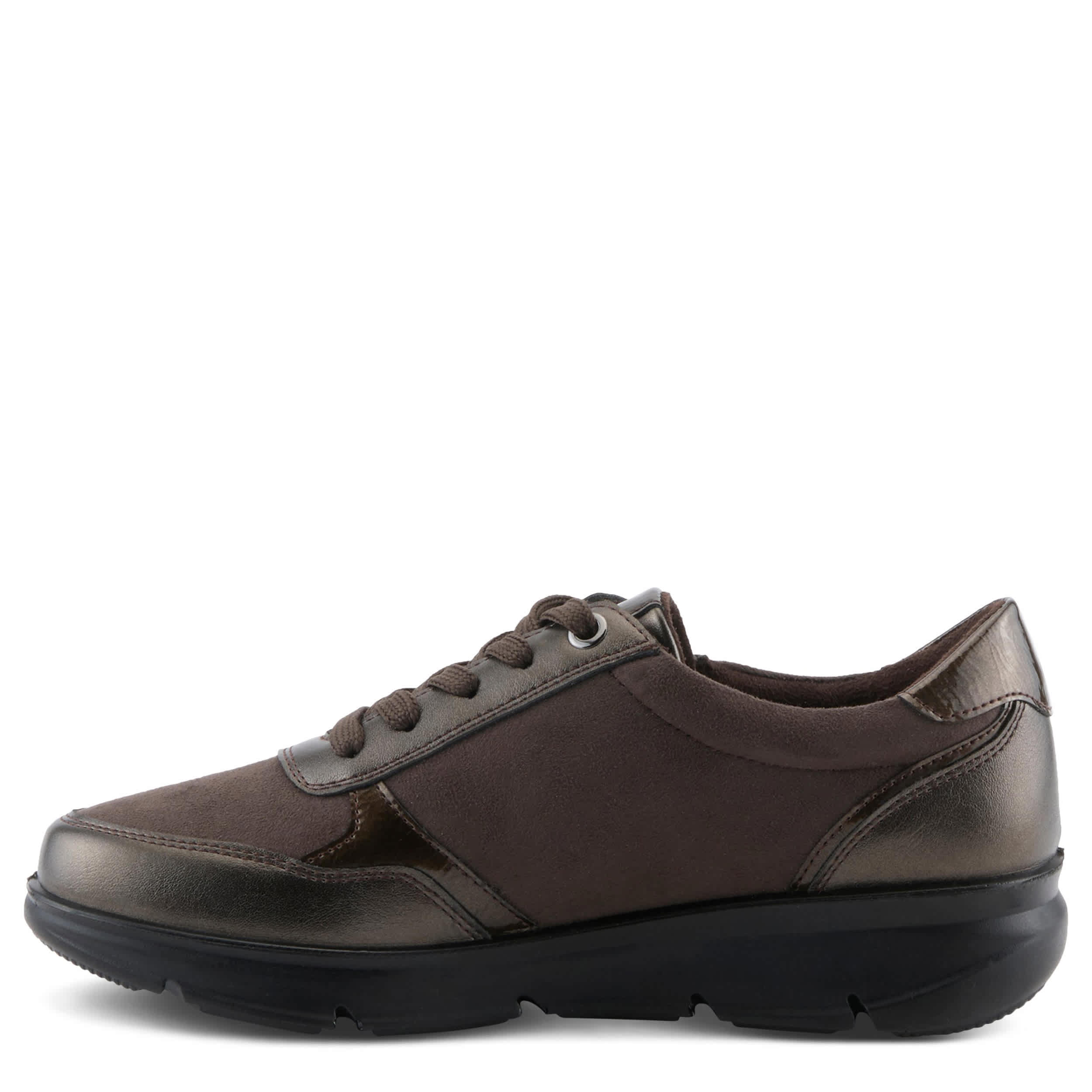 Flexus-WOMENS LACONA SNEAKER-BRONZE & DARK BROWN