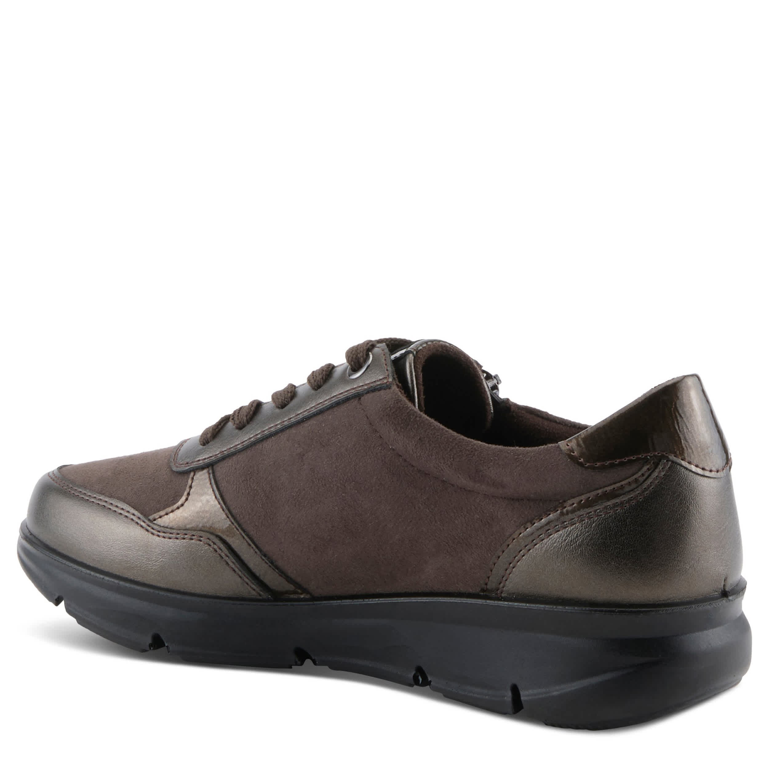 Flexus-WOMENS LACONA SNEAKER-BRONZE & DARK BROWN