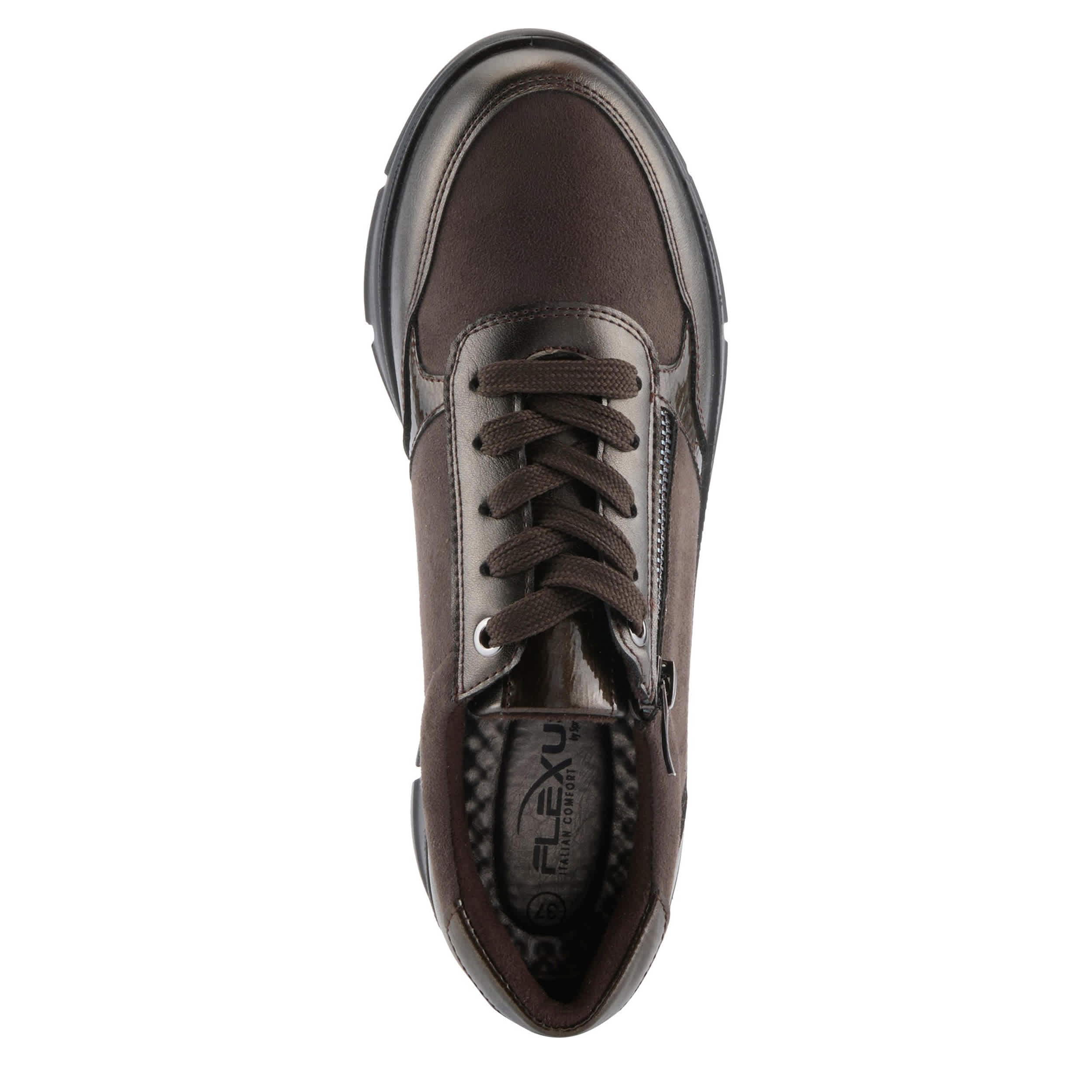 Flexus-WOMENS LACONA SNEAKER-BRONZE & DARK BROWN