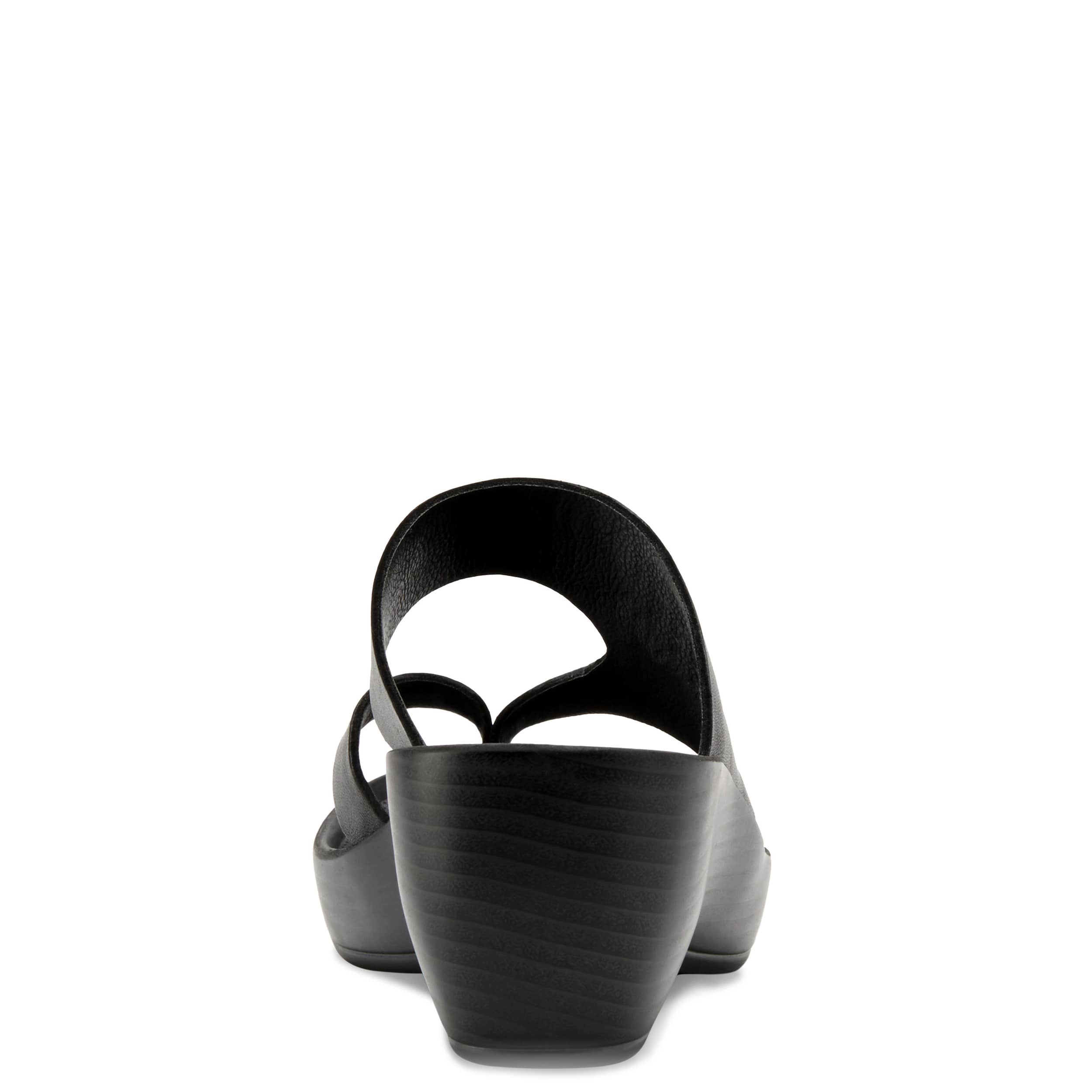 EASTLAND-WOMENS LAUREL WEDGE SANDAL-BLACK & 