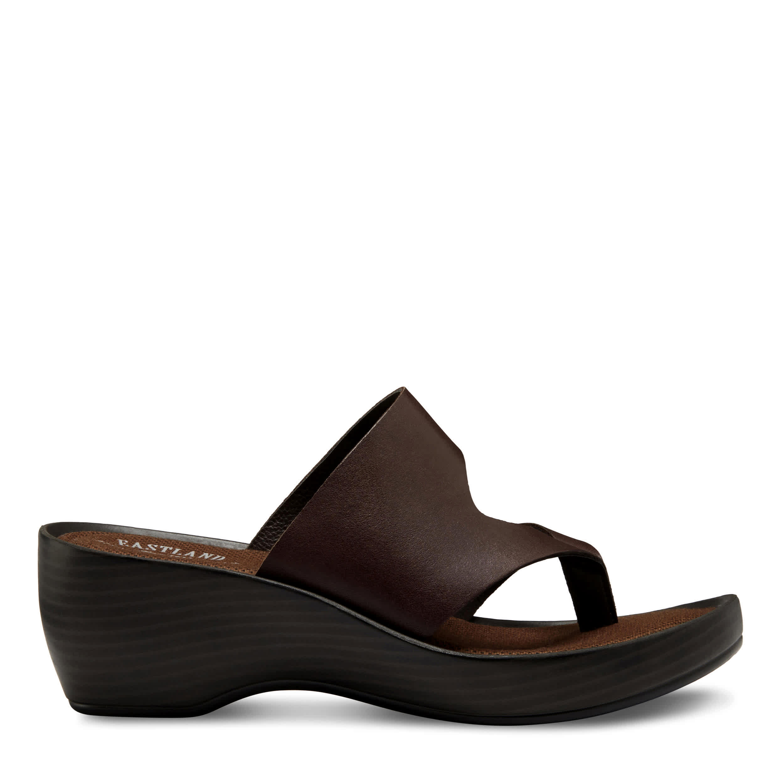 EASTLAND-WOMENS LAUREL WEDGE SANDAL-BROWN & 