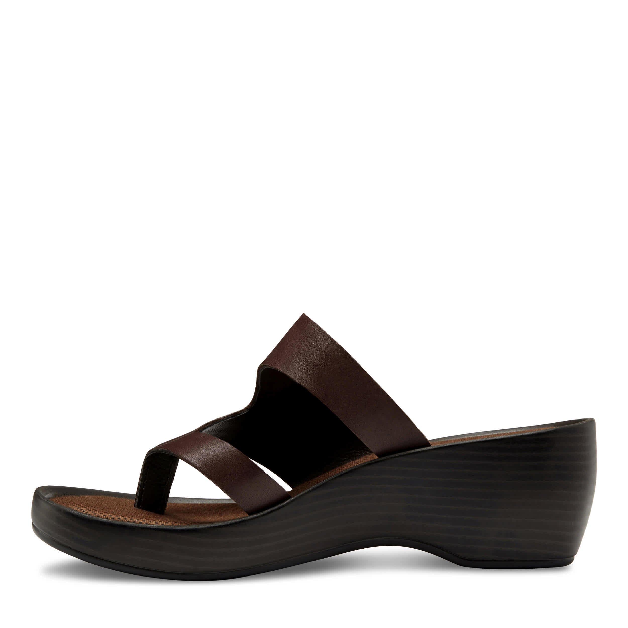 EASTLAND-WOMENS LAUREL WEDGE SANDAL-BROWN & 