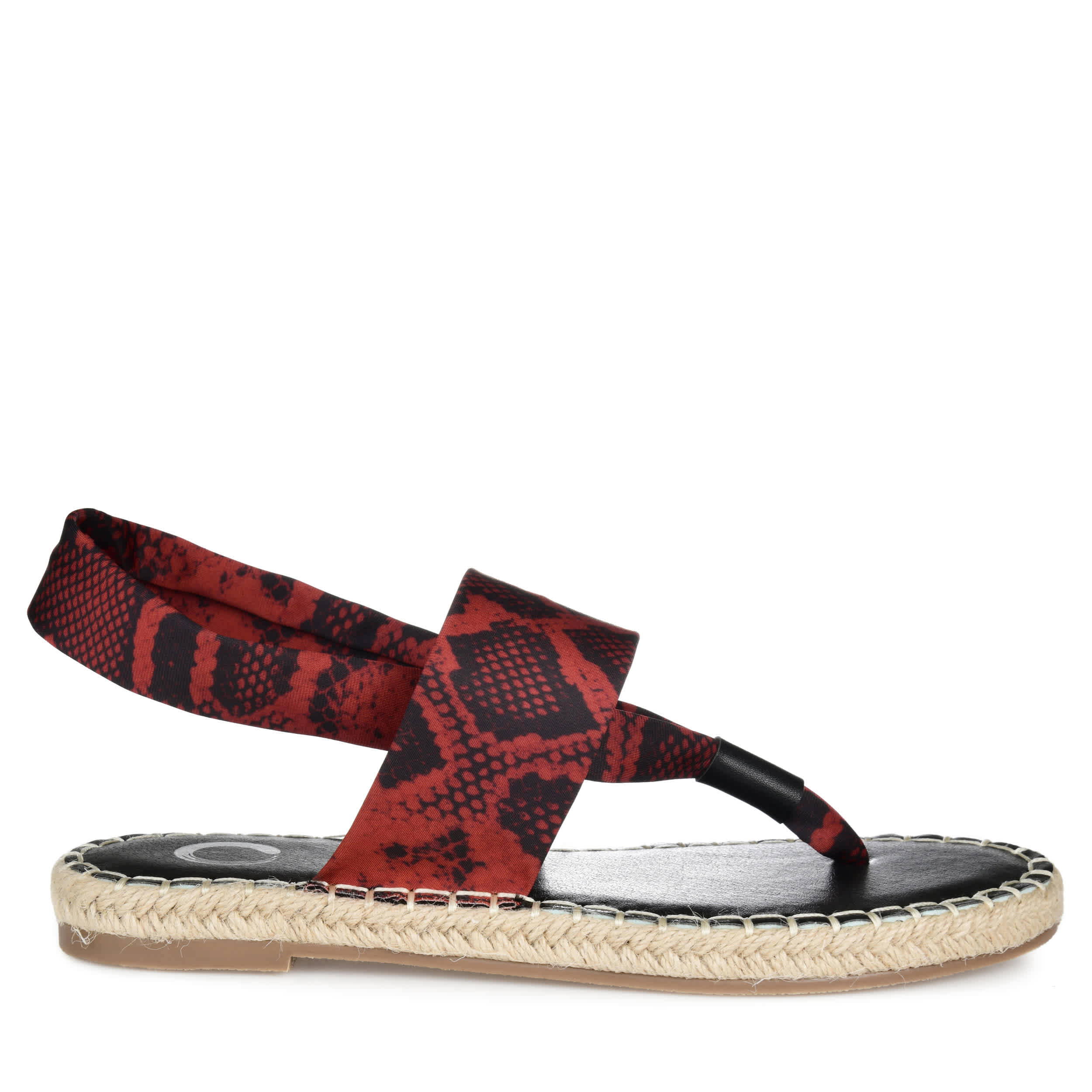 JOURNEE COLLECTION-WOMENS FLIN SANDAL-RED & SNAKE