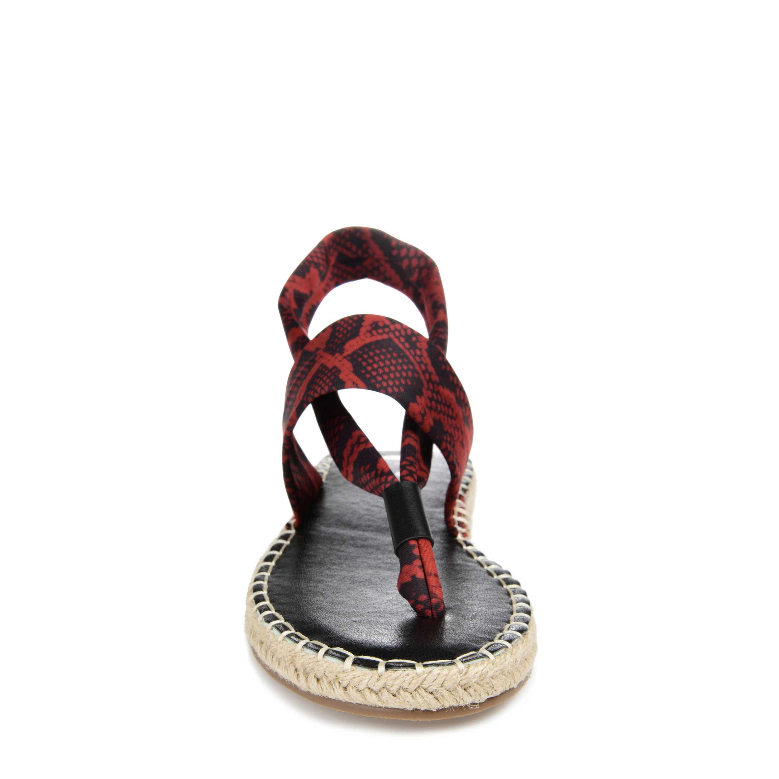 JOURNEE COLLECTION-WOMENS FLIN SANDAL-RED & SNAKE