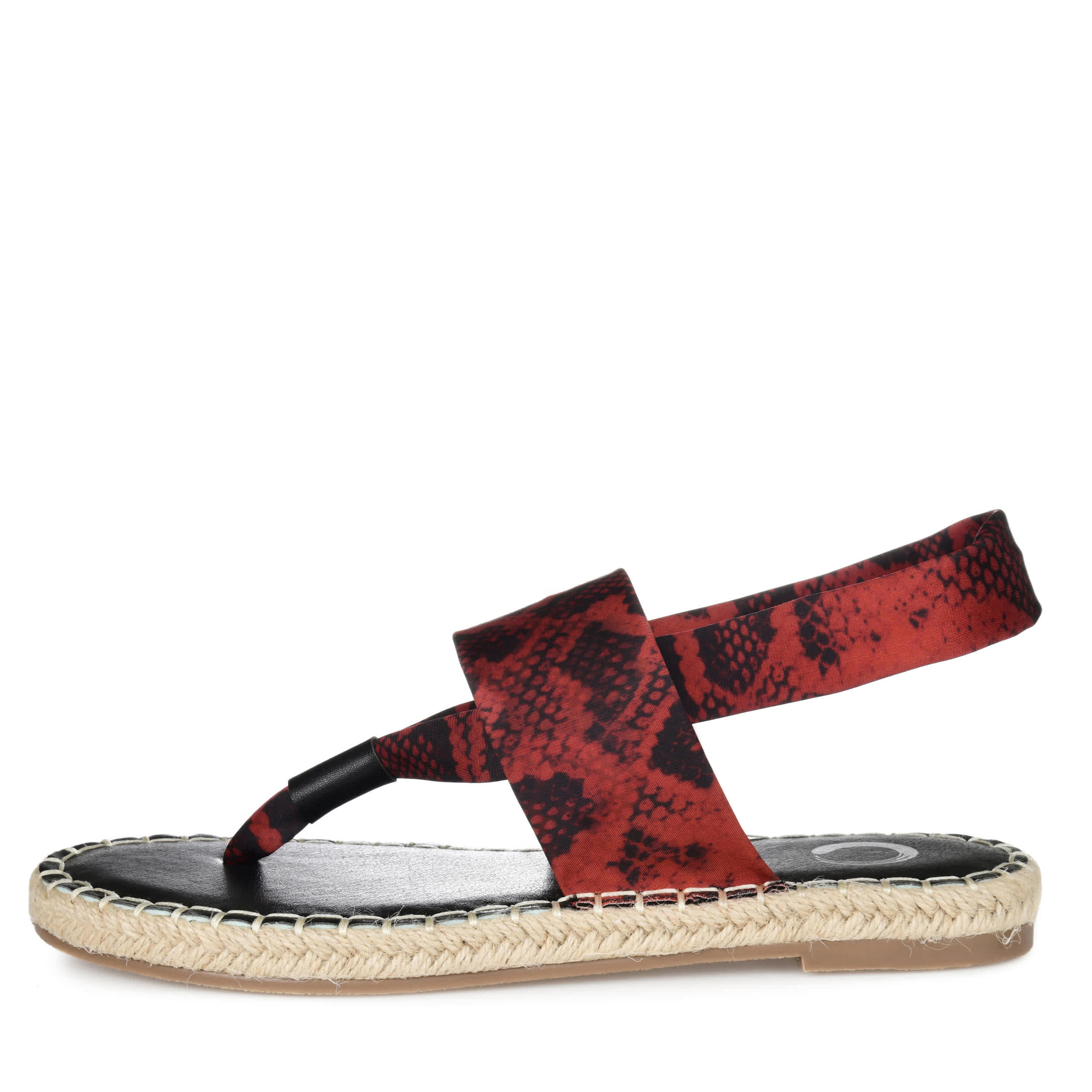 JOURNEE COLLECTION-WOMENS FLIN SANDAL-RED & SNAKE