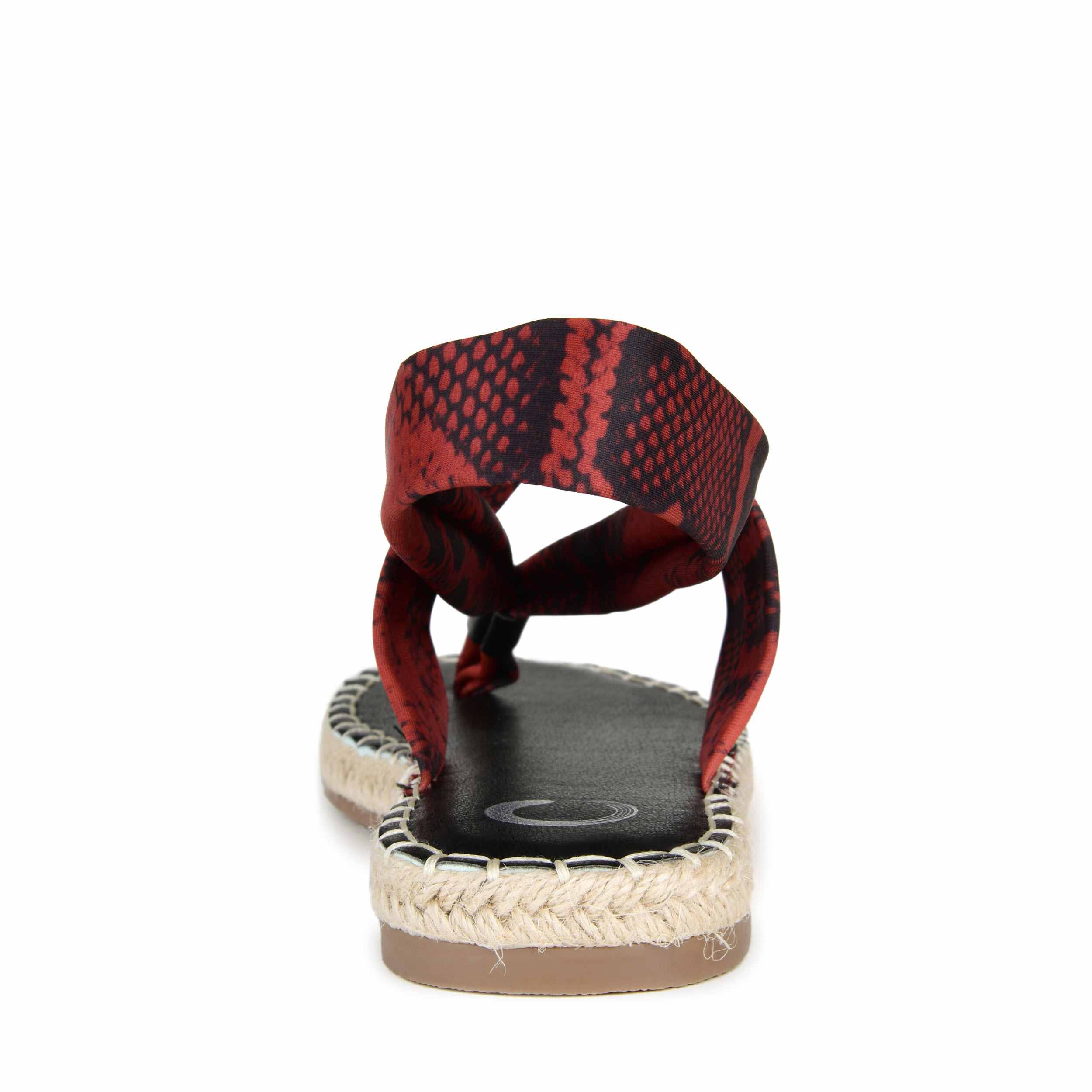 JOURNEE COLLECTION-WOMENS FLIN SANDAL-RED & SNAKE