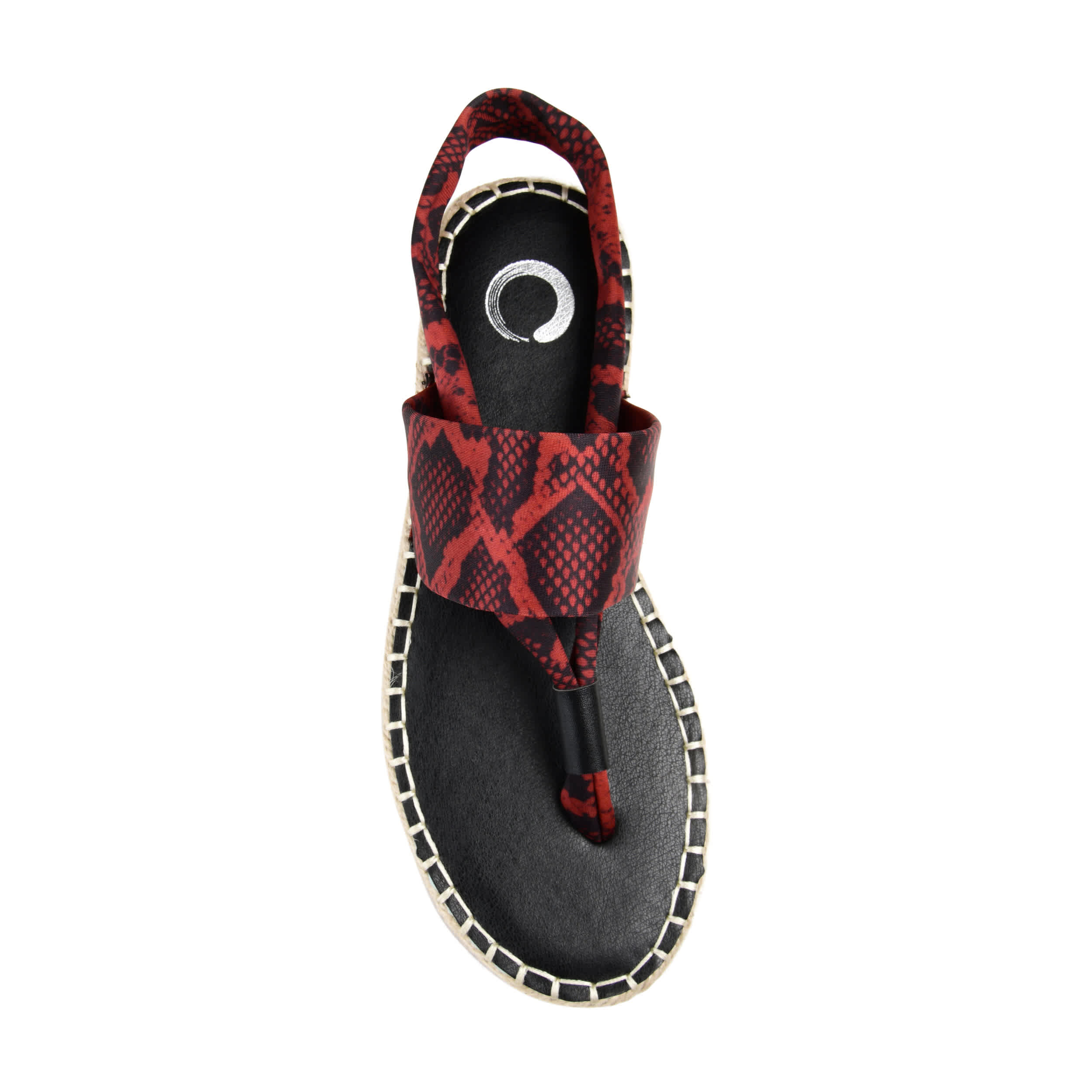 JOURNEE COLLECTION-WOMENS FLIN SANDAL-RED & SNAKE