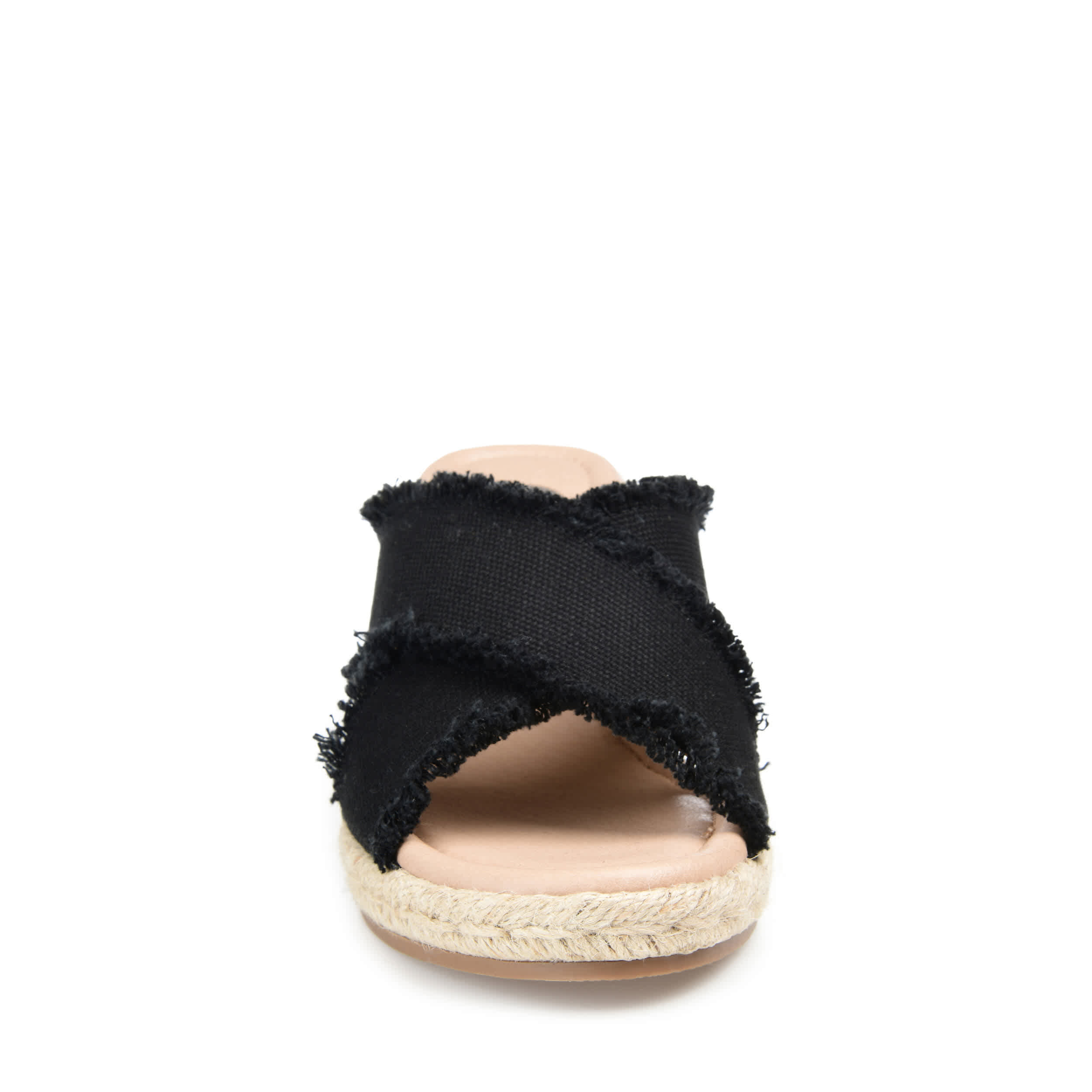JOURNEE COLLECTION-WOMENS SHANNI WEDGE SANDAL-BLACK & 