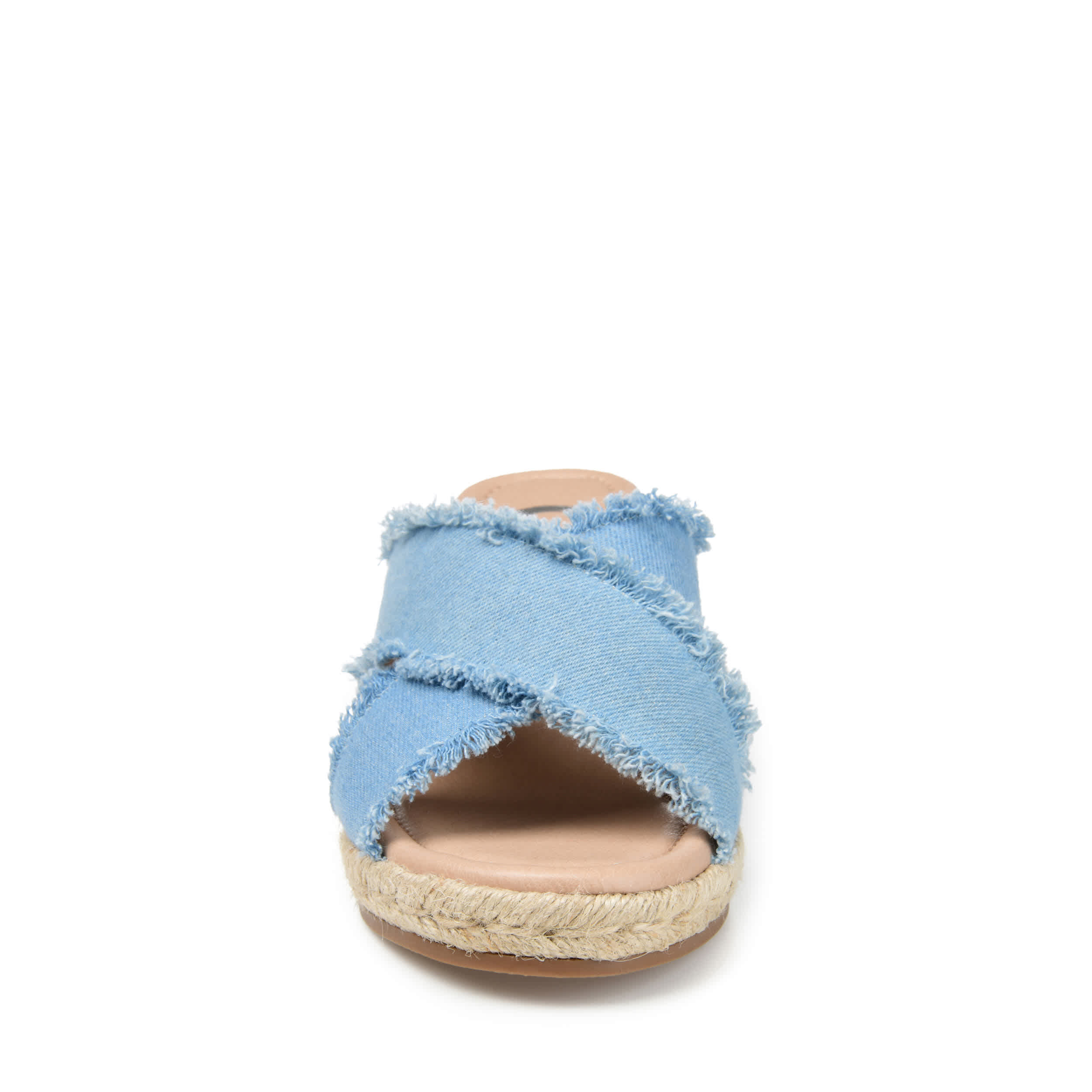 JOURNEE COLLECTION-WOMENS SHANNI WEDGE SANDAL-DENIM & 