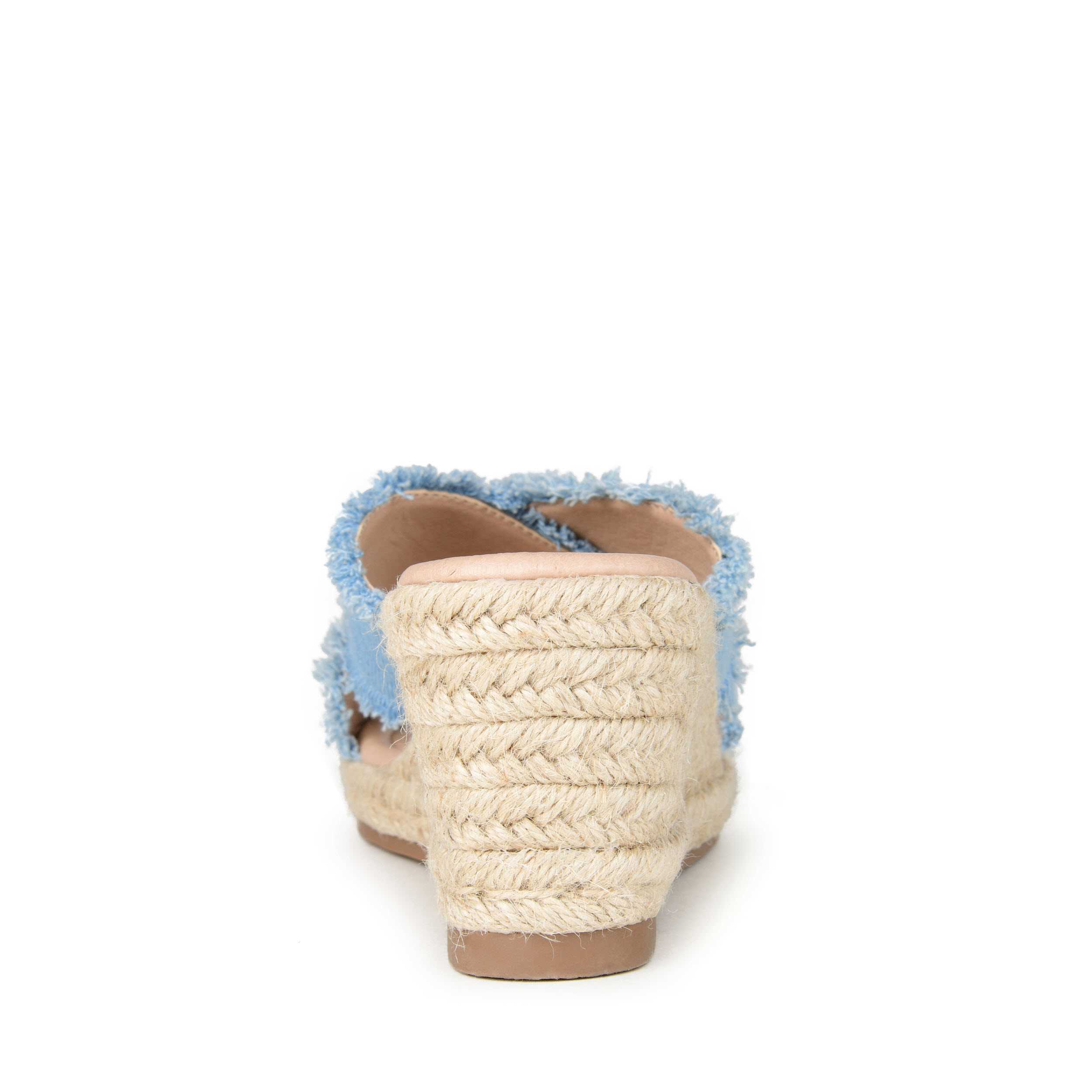 JOURNEE COLLECTION-WOMENS SHANNI WEDGE SANDAL-DENIM & 