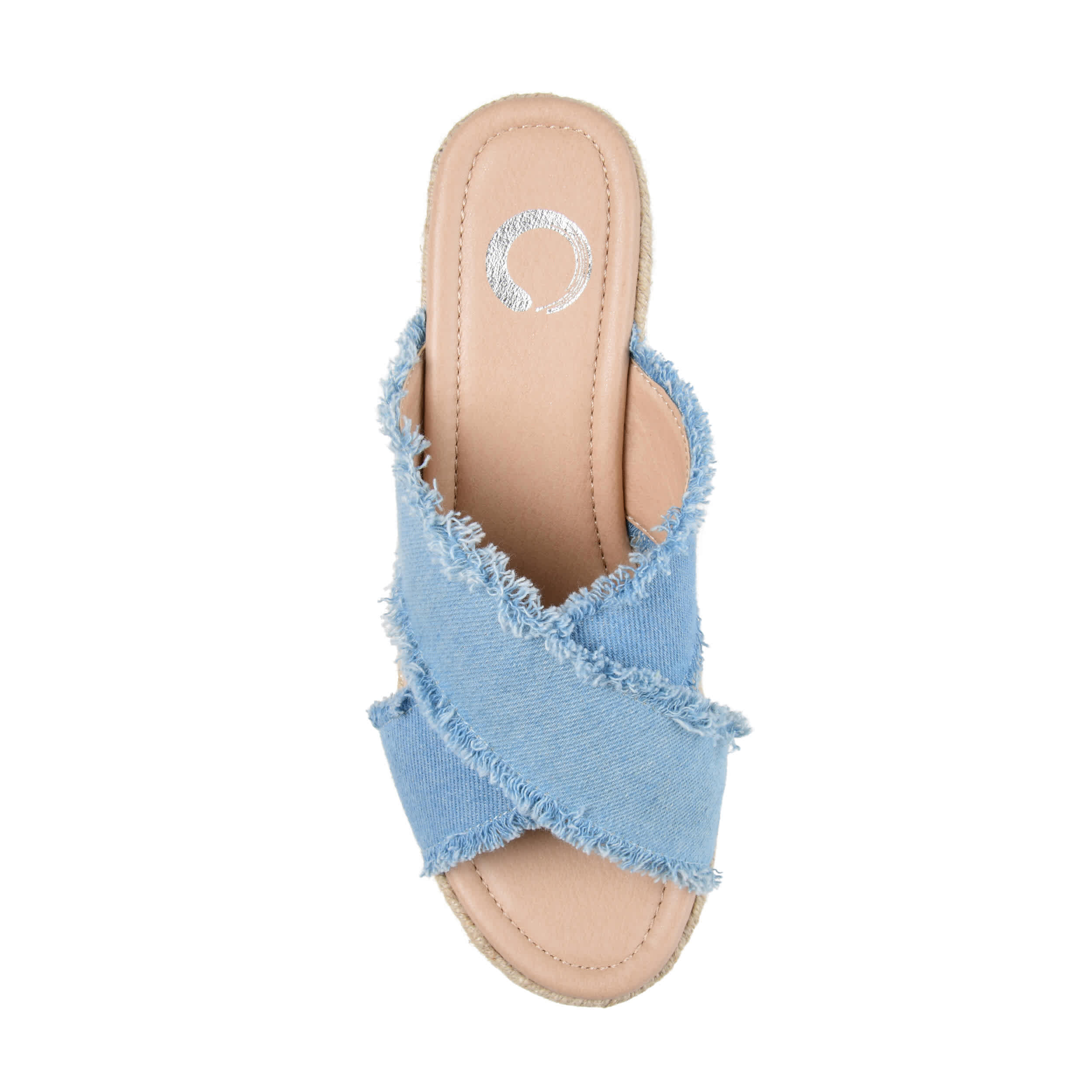 JOURNEE COLLECTION-WOMENS SHANNI WEDGE SANDAL-DENIM & 