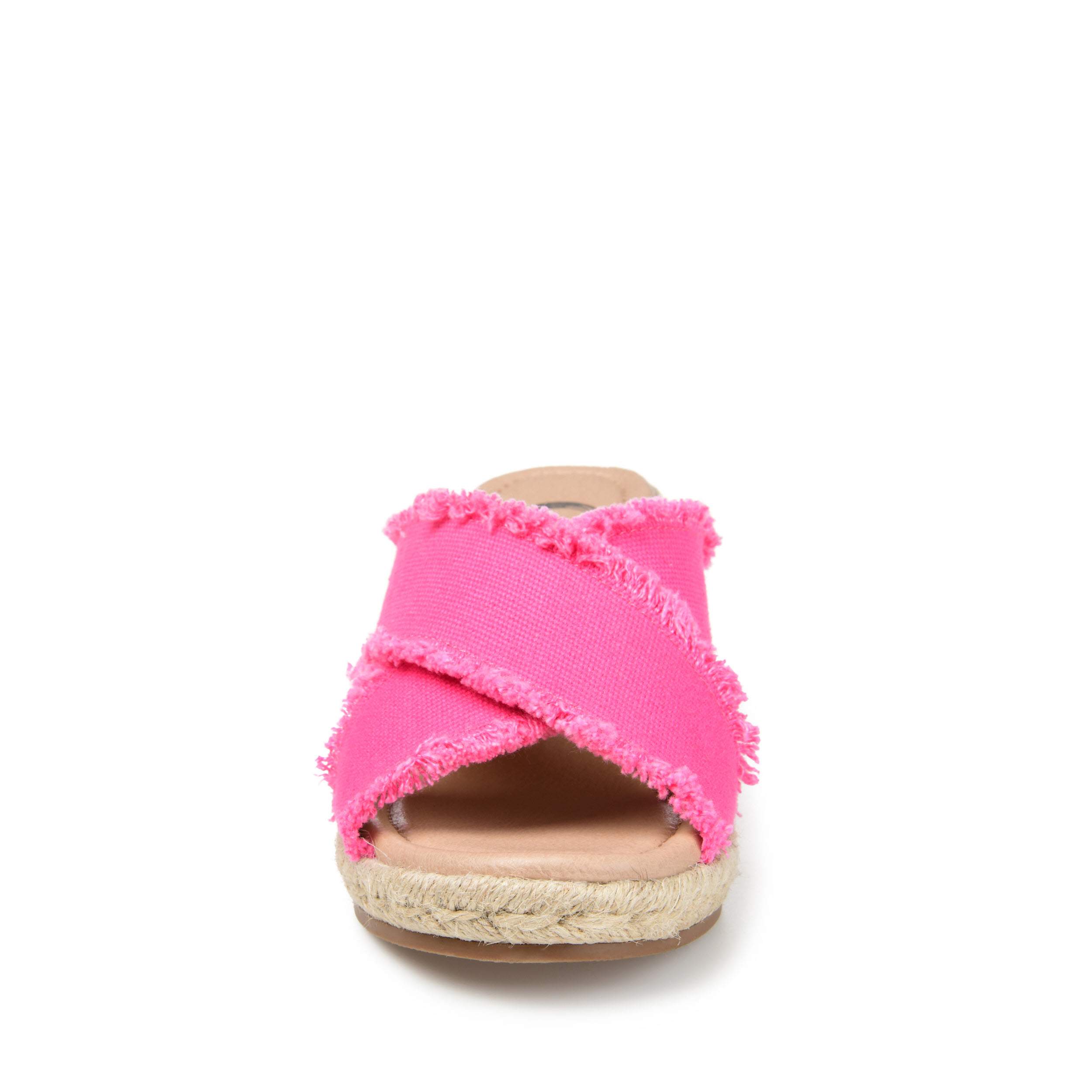 JOURNEE COLLECTION-WOMENS SHANNI WEDGE SANDAL-FUSCHIA & 