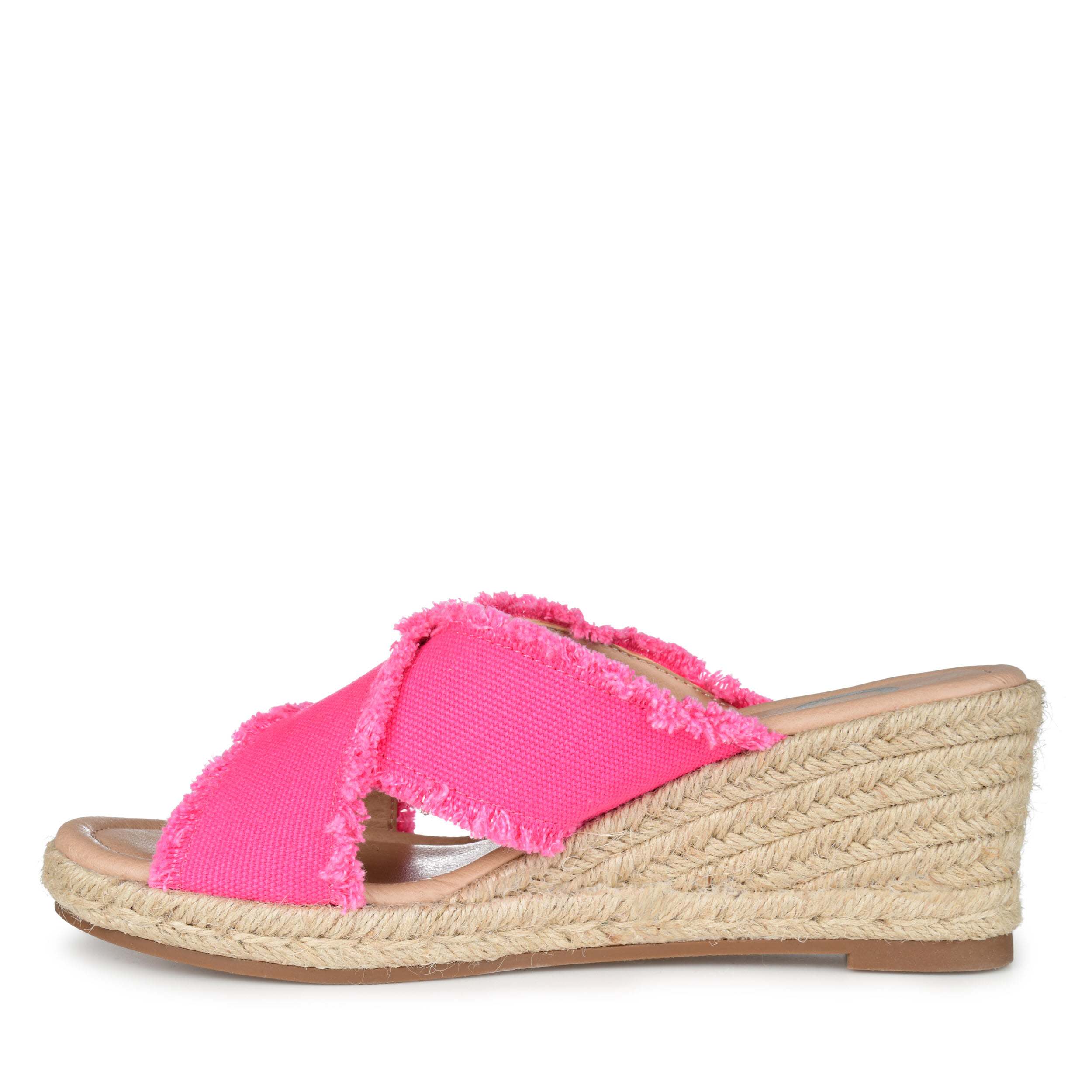 JOURNEE COLLECTION-WOMENS SHANNI WEDGE SANDAL-FUSCHIA & 