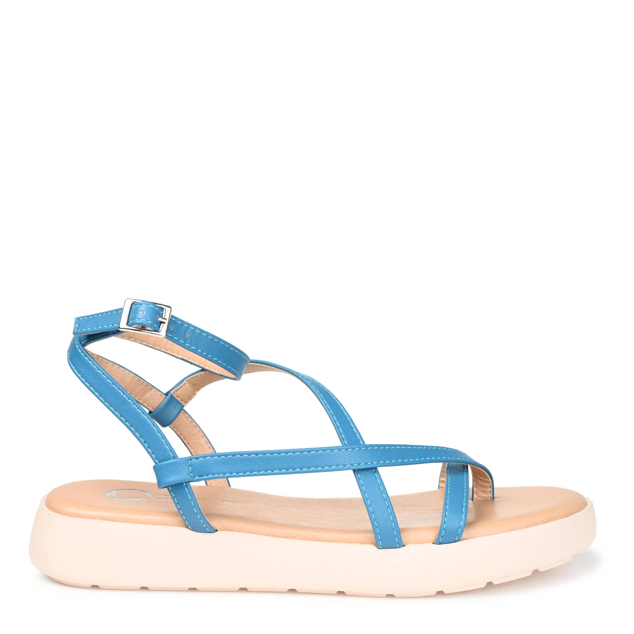 JOURNEE COLLECTION-WOMENS JESELIA SANDAL-BLUE & 