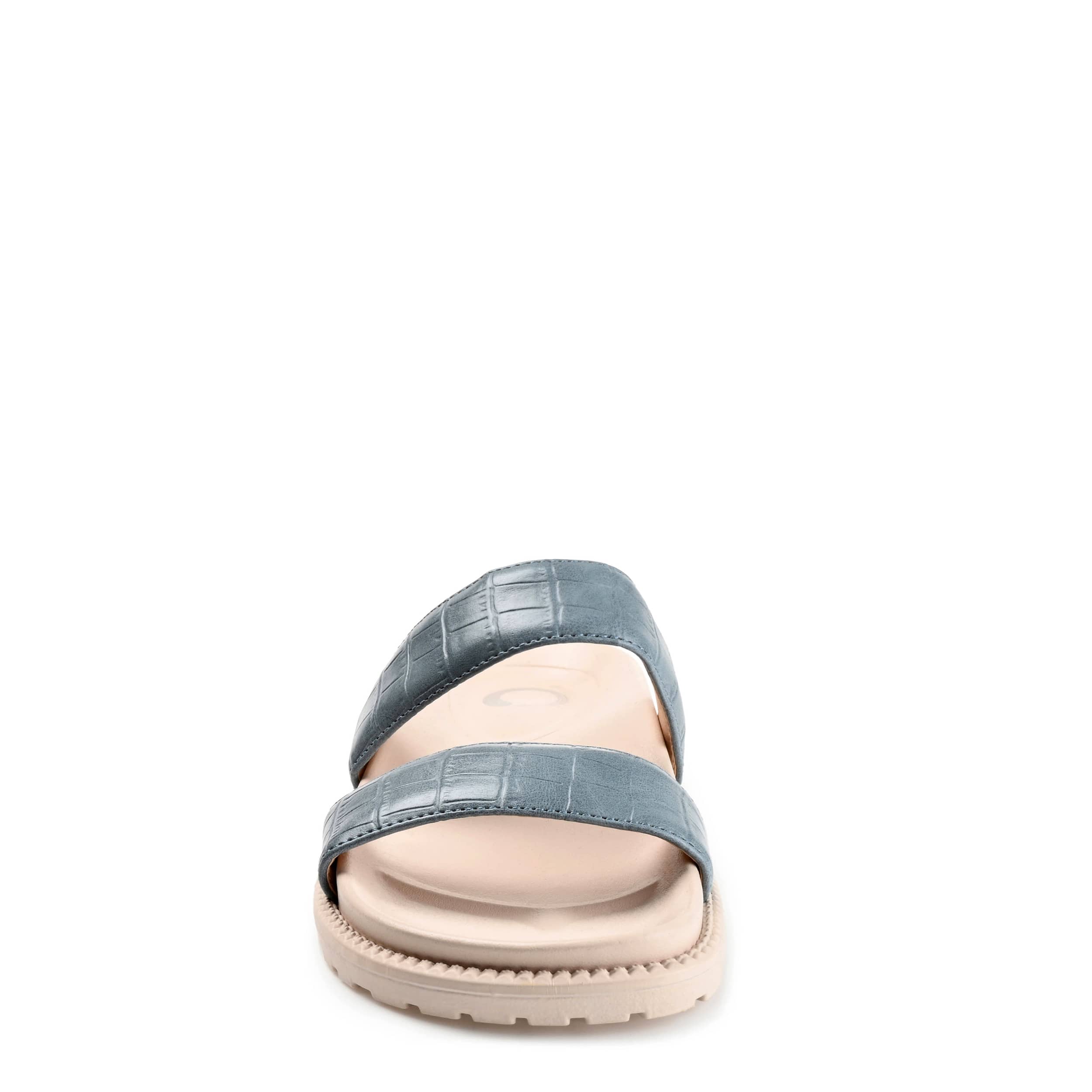 JOURNEE COLLECTION-WOMENS STELLINA FOOTBED SLIDE-BLUE & 