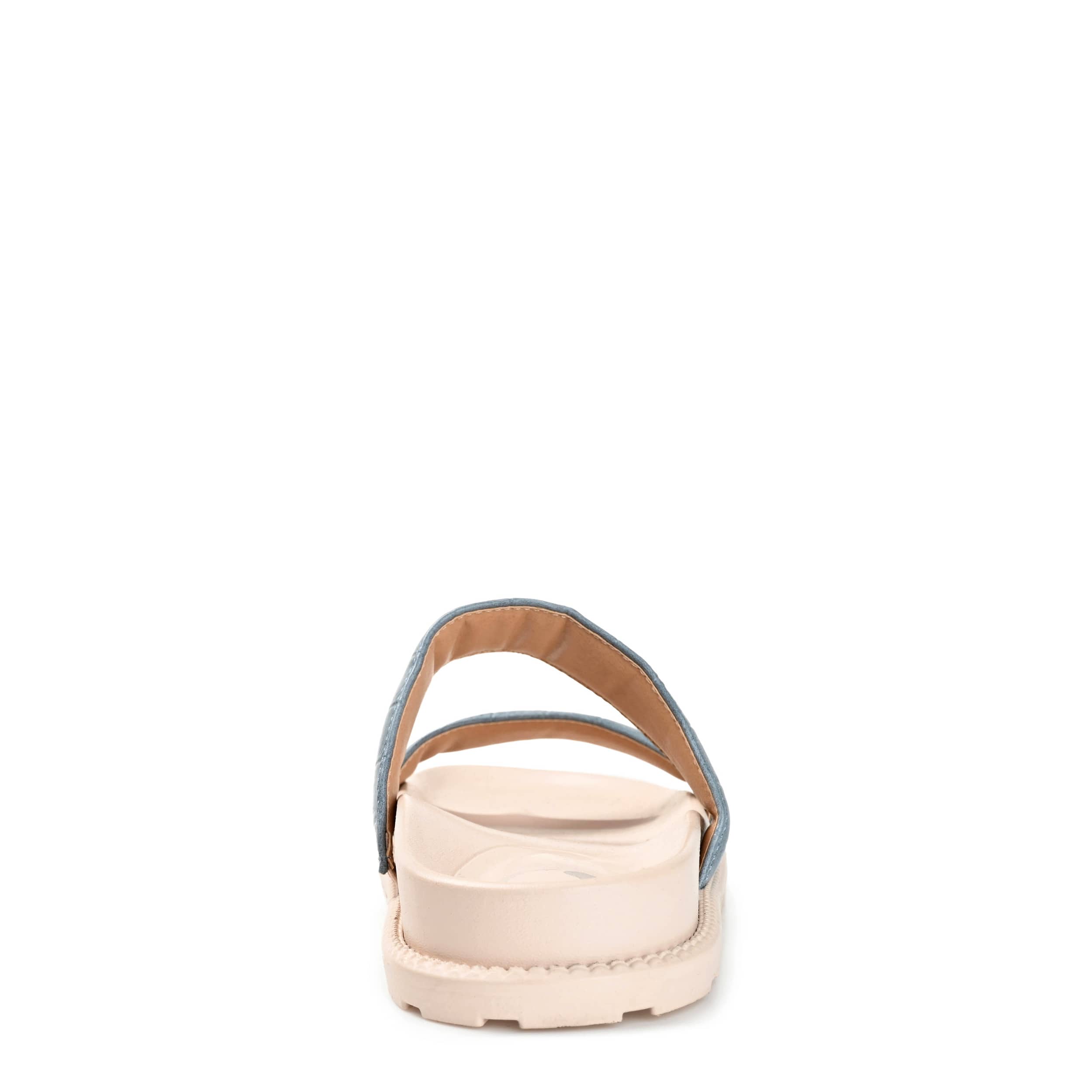 JOURNEE COLLECTION-WOMENS STELLINA FOOTBED SLIDE-BLUE & 