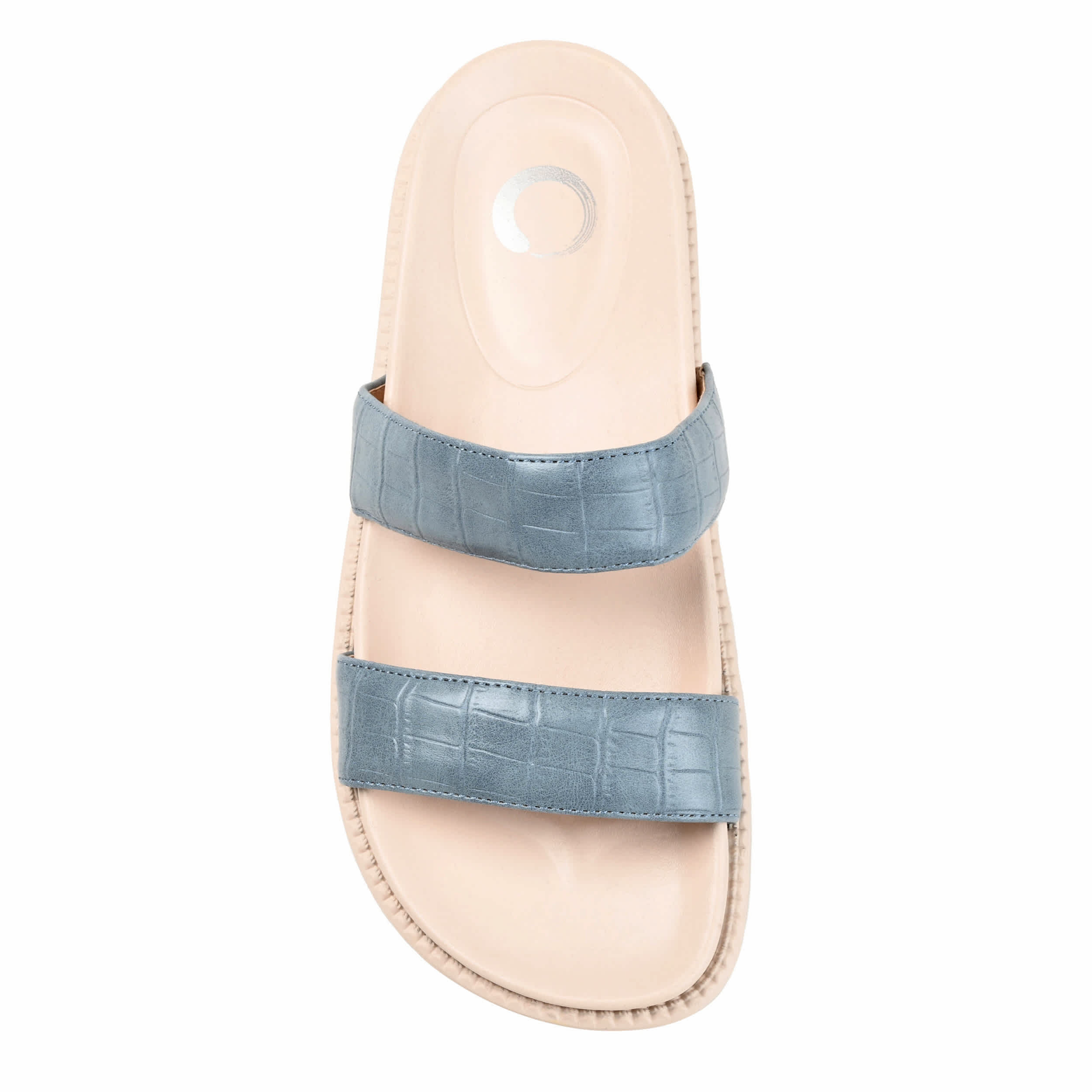 JOURNEE COLLECTION-WOMENS STELLINA FOOTBED SLIDE-BLUE & 