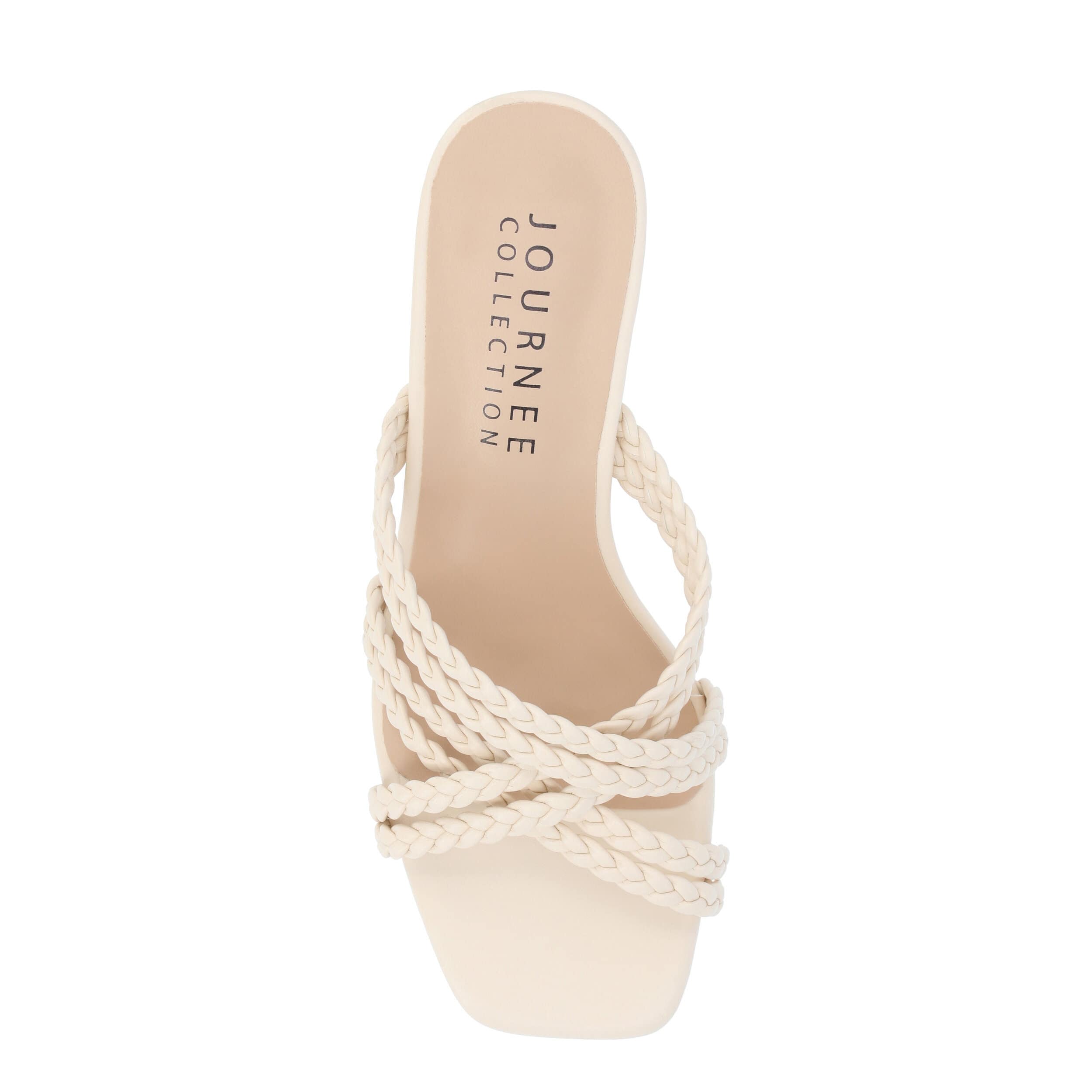 JOURNEE COLLECTION-WOMENS BAYLEN WEDGE SANDAL-BEIGE & 