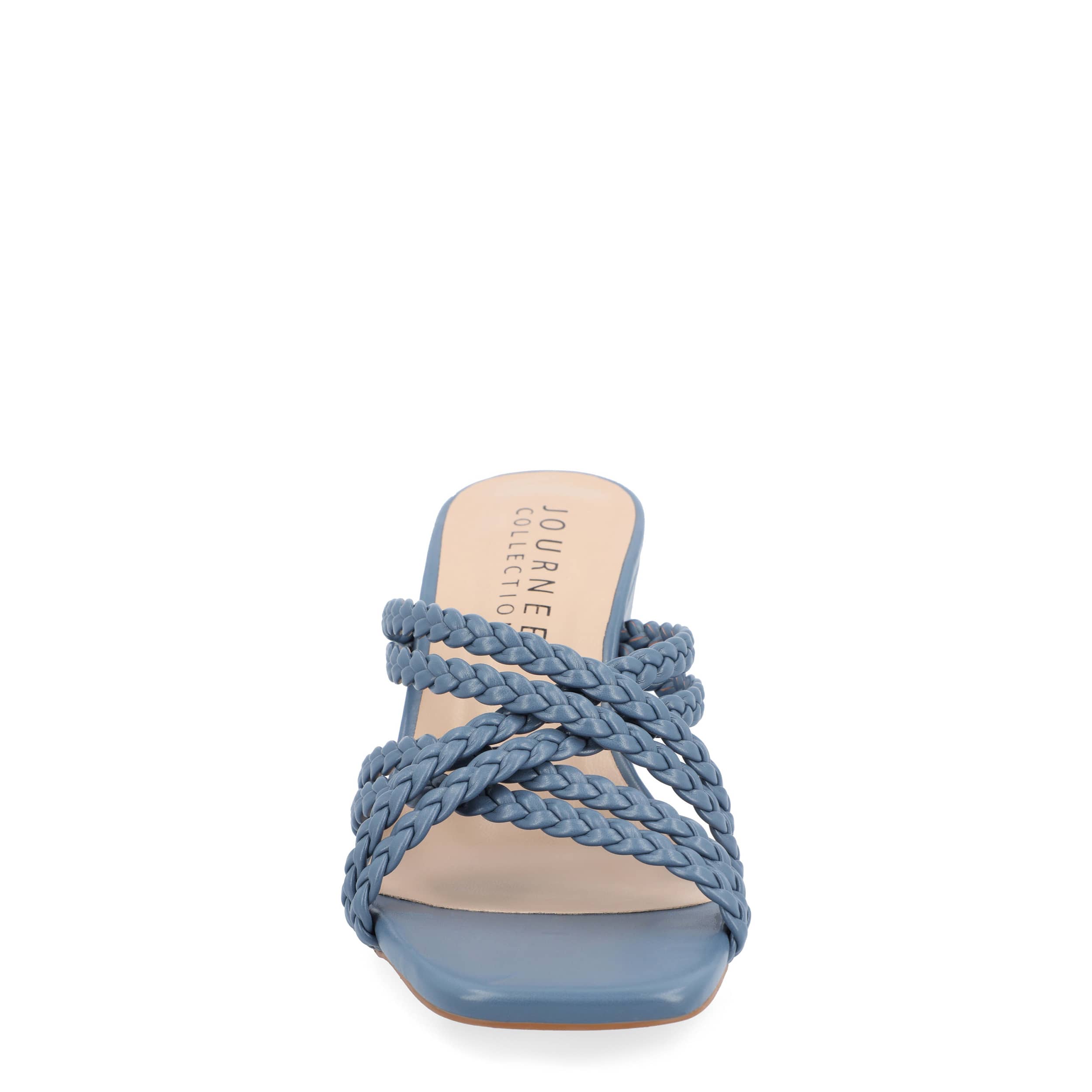 JOURNEE COLLECTION-WOMENS BAYLEN WEDGE SANDAL-BLUE & 