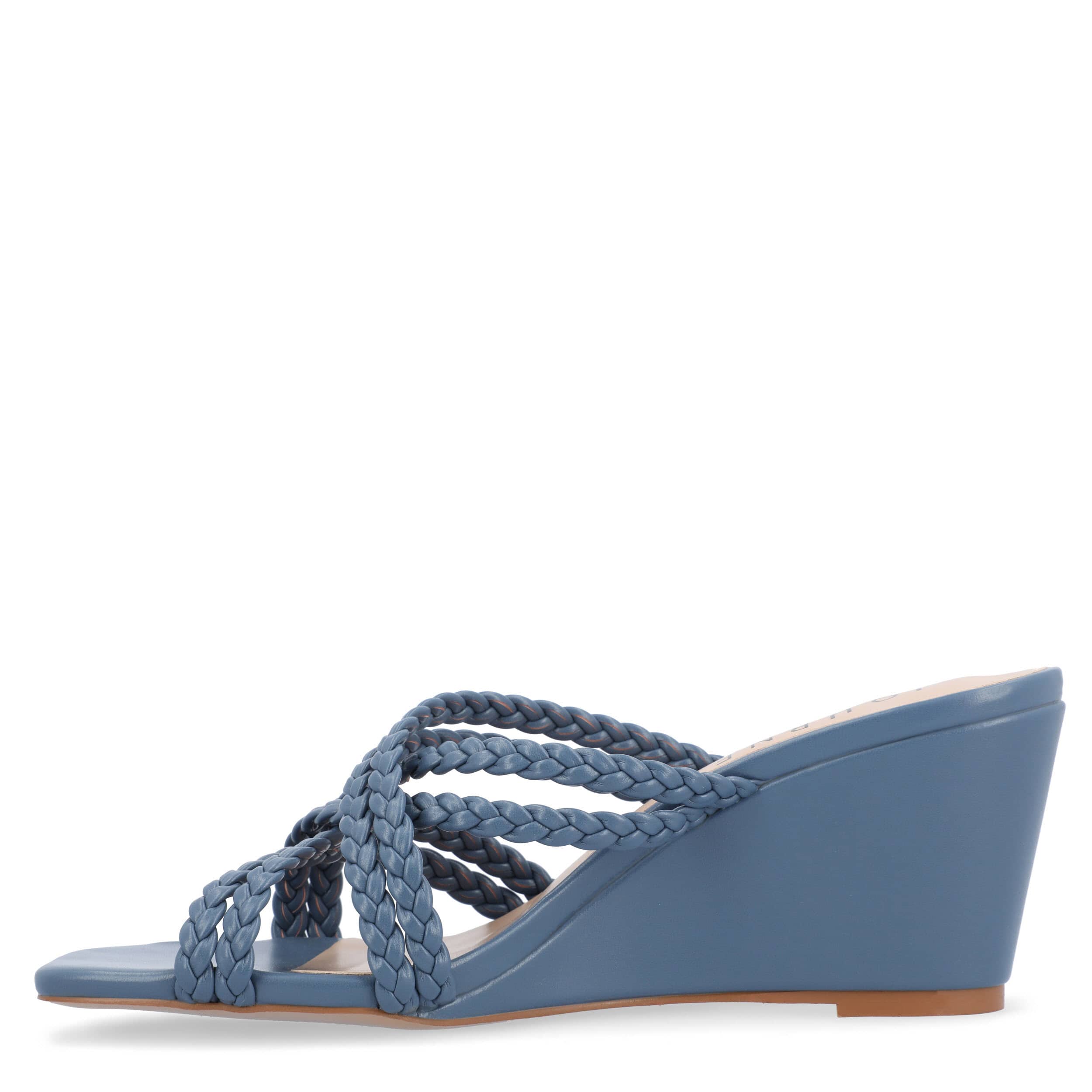 JOURNEE COLLECTION-WOMENS BAYLEN WEDGE SANDAL-BLUE & 
