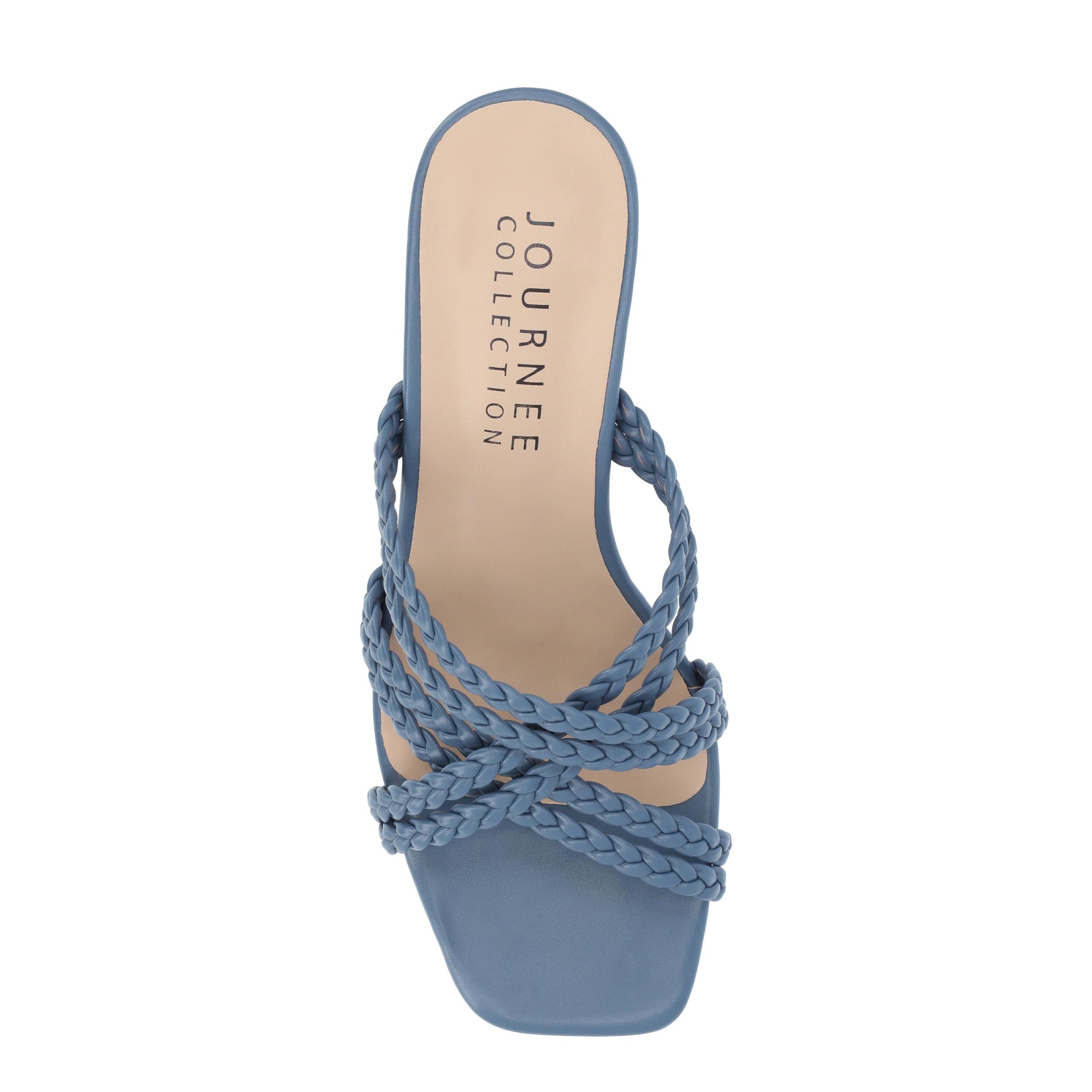 JOURNEE COLLECTION-WOMENS BAYLEN WEDGE SANDAL-BLUE & 