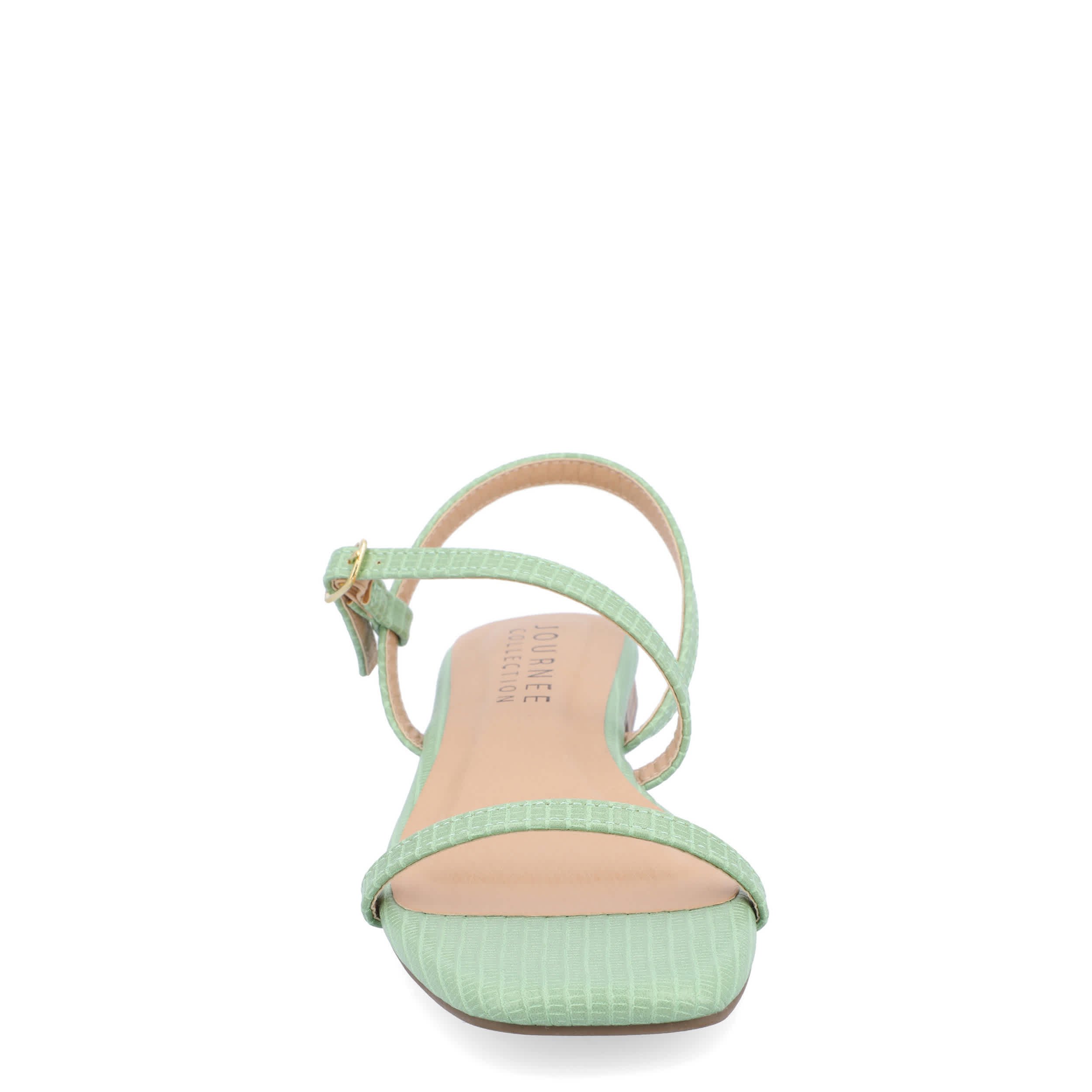 JOURNEE COLLECTION-WOMENS CRISHELL FLAT SANDAL-GREEN & 
