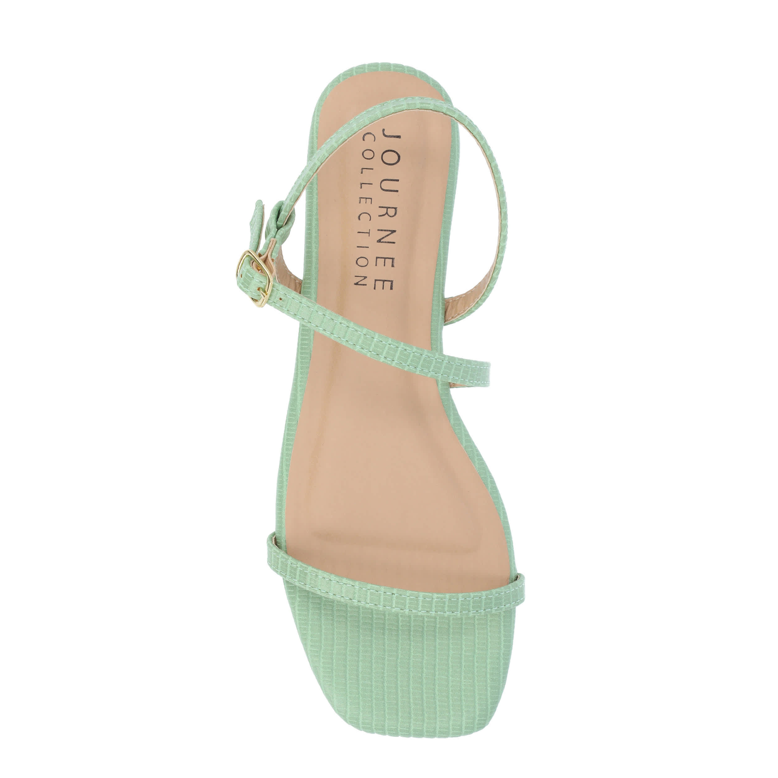 JOURNEE COLLECTION-WOMENS CRISHELL FLAT SANDAL-GREEN & 