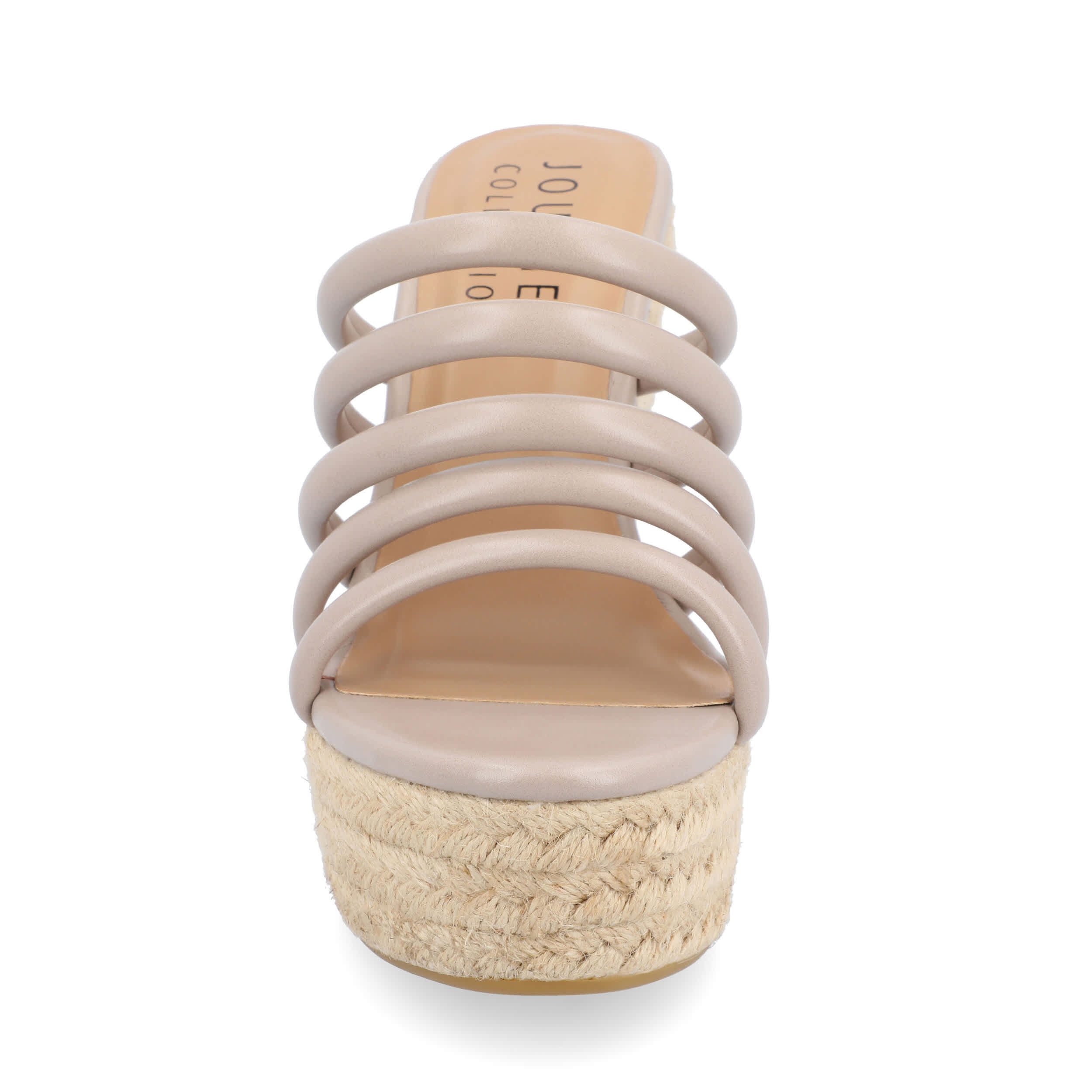 JOURNEE COLLECTION-WOMENS CYNTHIE WEDGE SANDAL-TAUPE & 