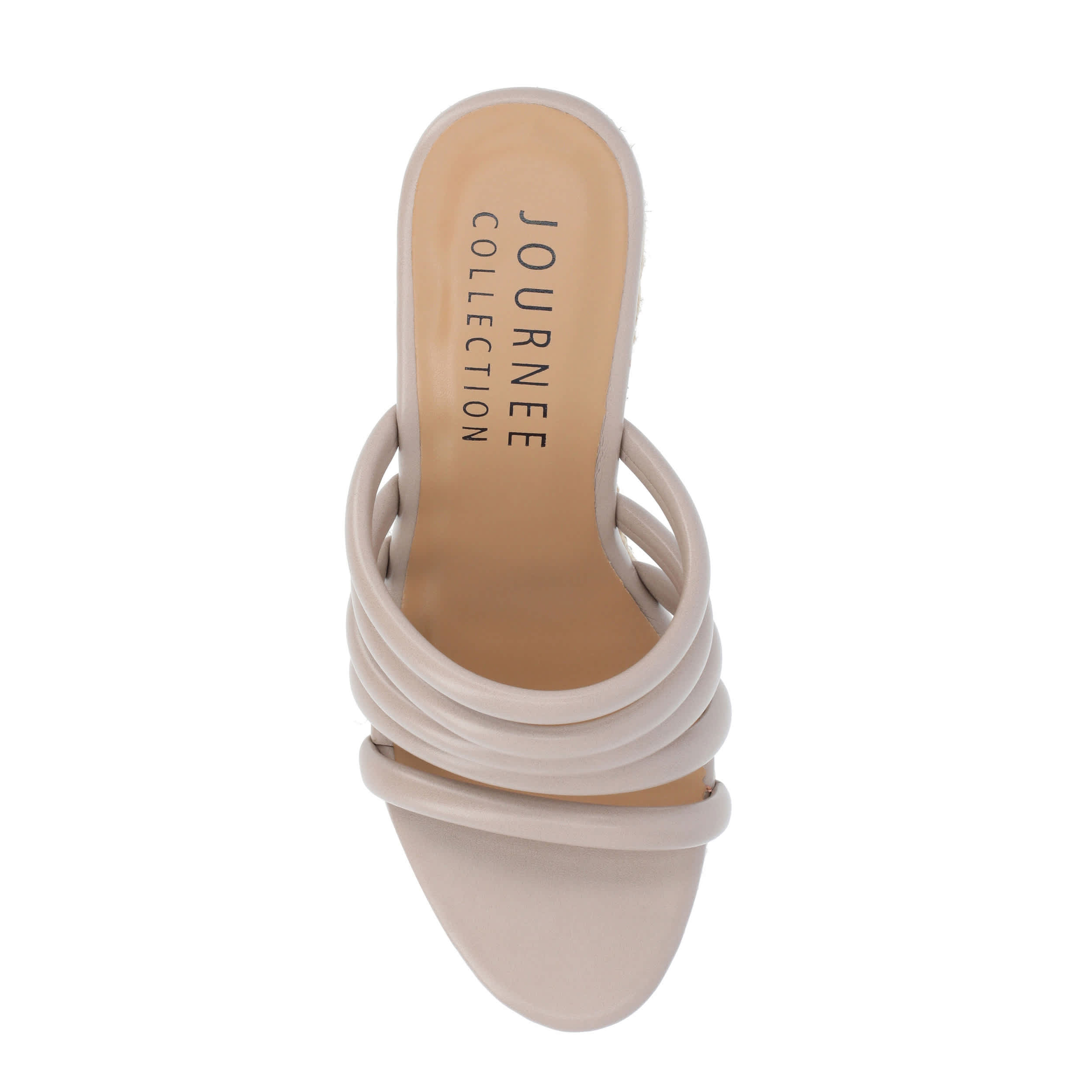 JOURNEE COLLECTION-WOMENS CYNTHIE WEDGE SANDAL-TAUPE & 