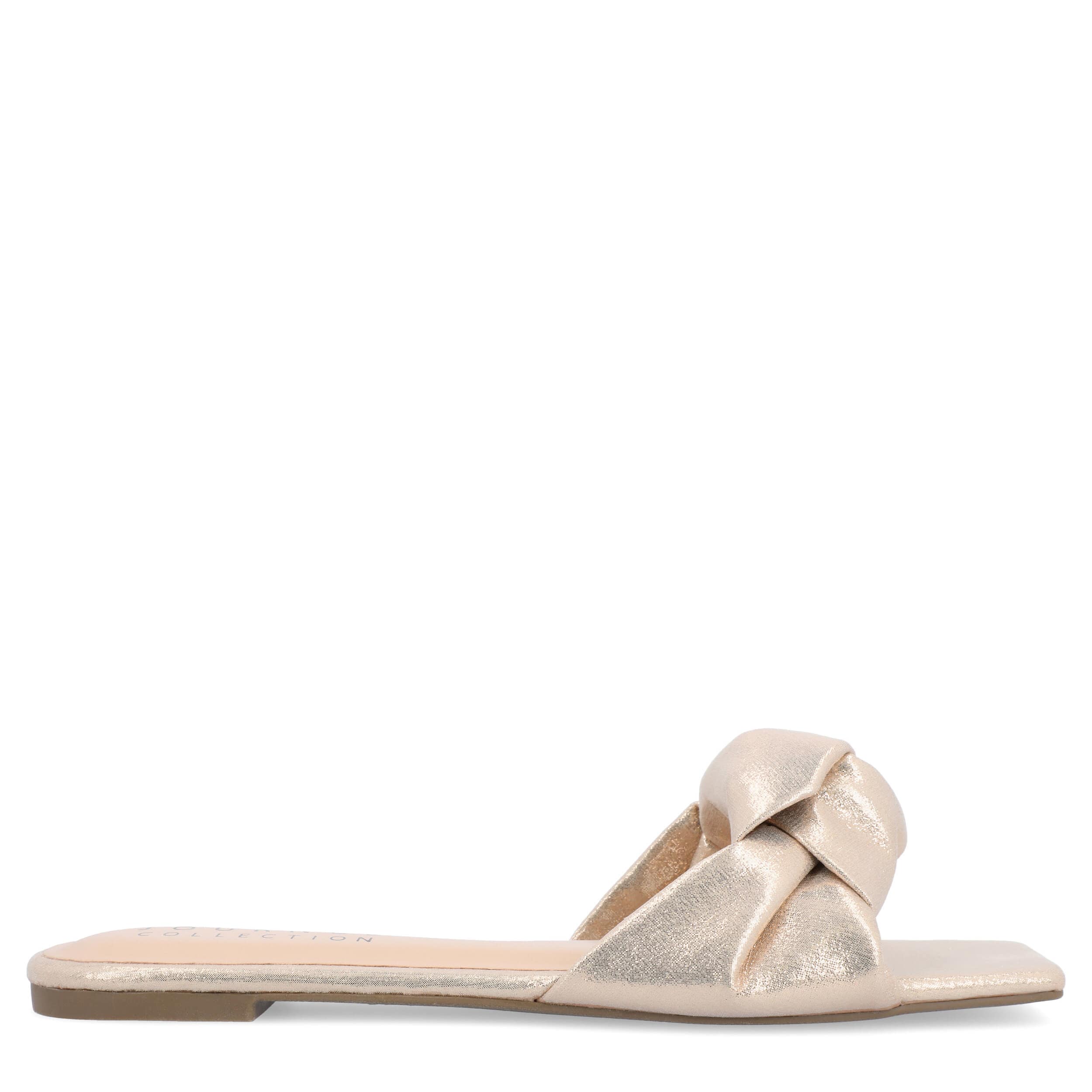 JOURNEE COLLECTION-WOMENS DIANAH SLIP-ON SANDAL-ROSE GOLD & 