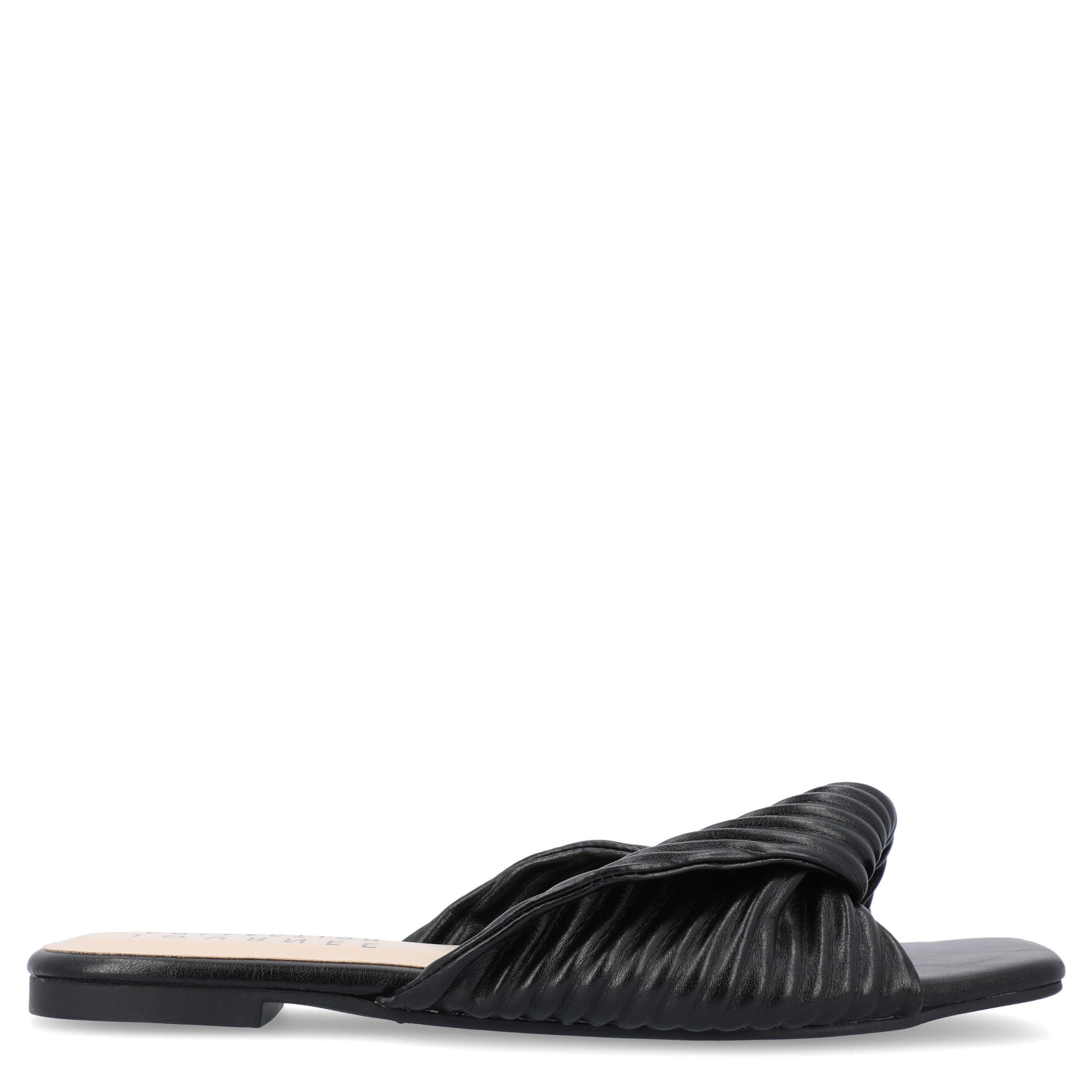 JOURNEE COLLECTION-WOMENS EMALYNN SLIDE SANDAL-BLACK & 