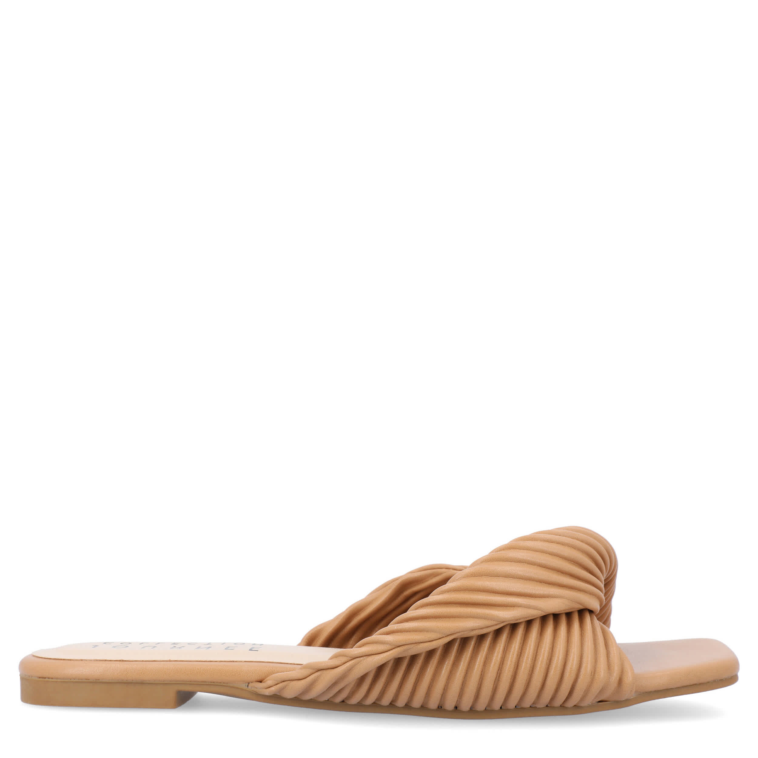 JOURNEE COLLECTION-WOMENS EMALYNN SLIP-ON SANDAL-TAN & 