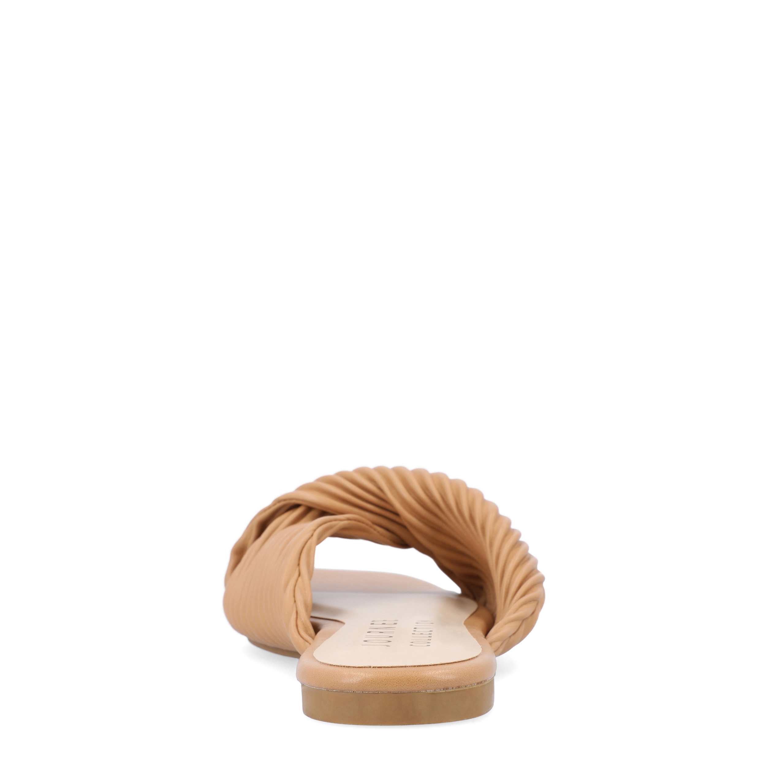 JOURNEE COLLECTION-WOMENS EMALYNN SLIP-ON SANDAL-TAN & 
