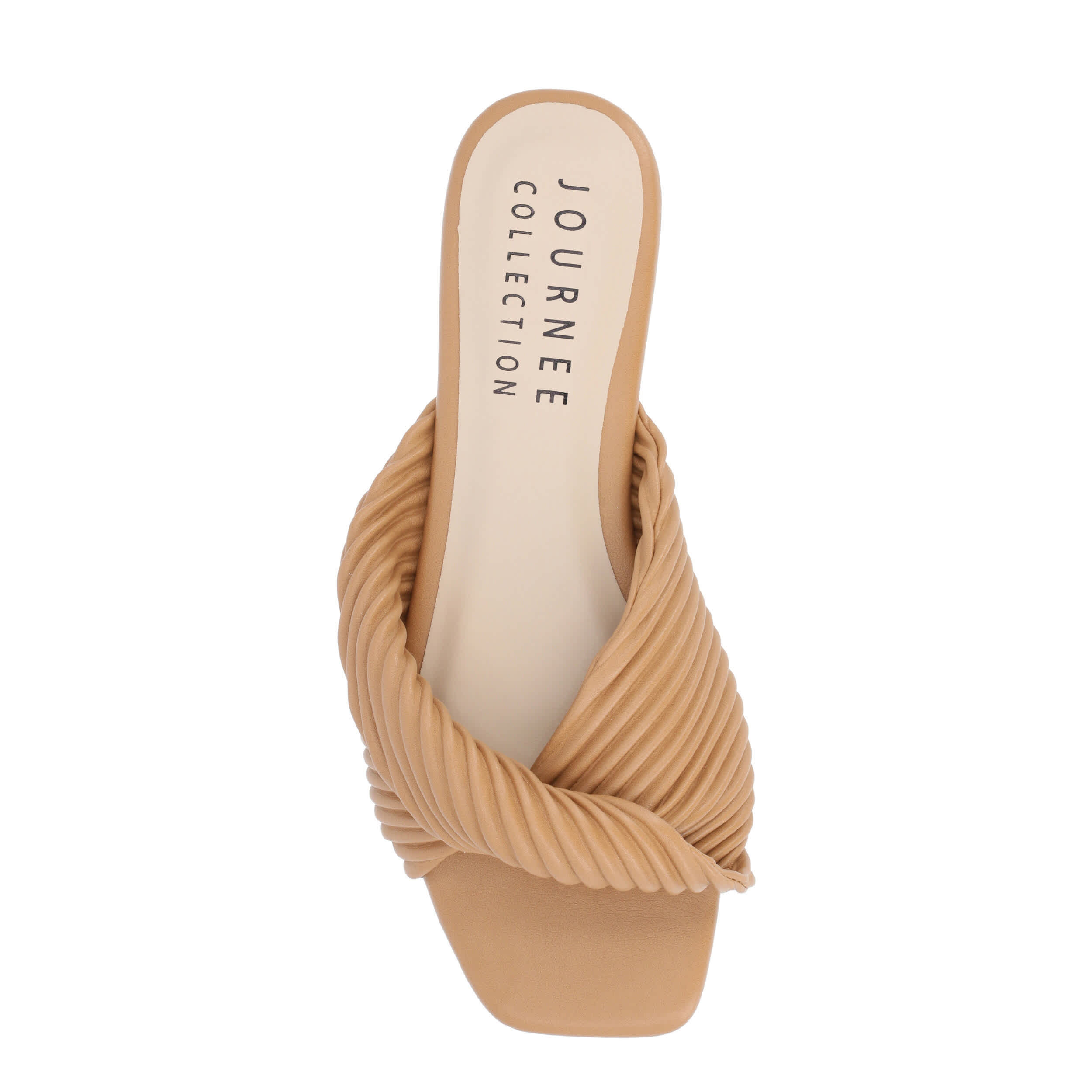 JOURNEE COLLECTION-WOMENS EMALYNN SLIP-ON SANDAL-TAN & 