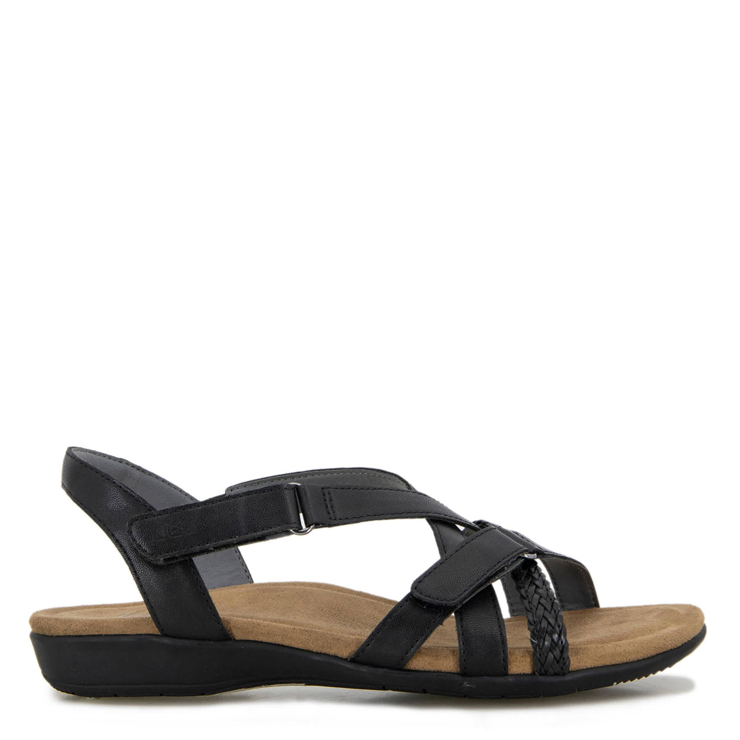 JBU-WOMENS BROOKE VEGAN FLAT SANDAL-BLACK & 