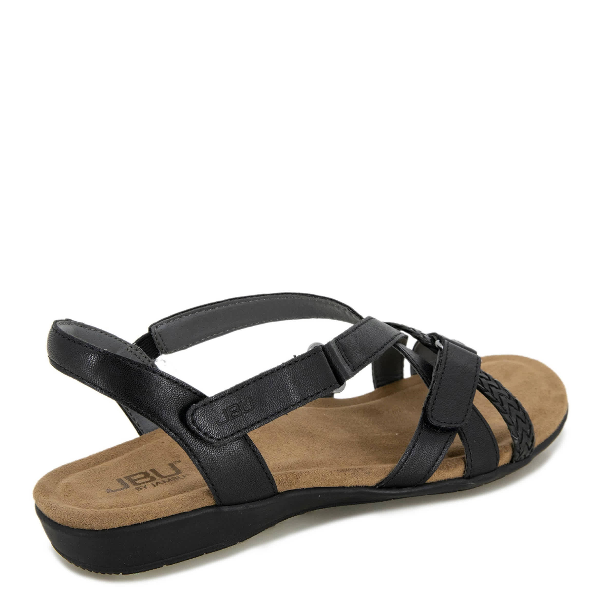 JBU-WOMENS BROOKE VEGAN FLAT SANDAL-BLACK & 
