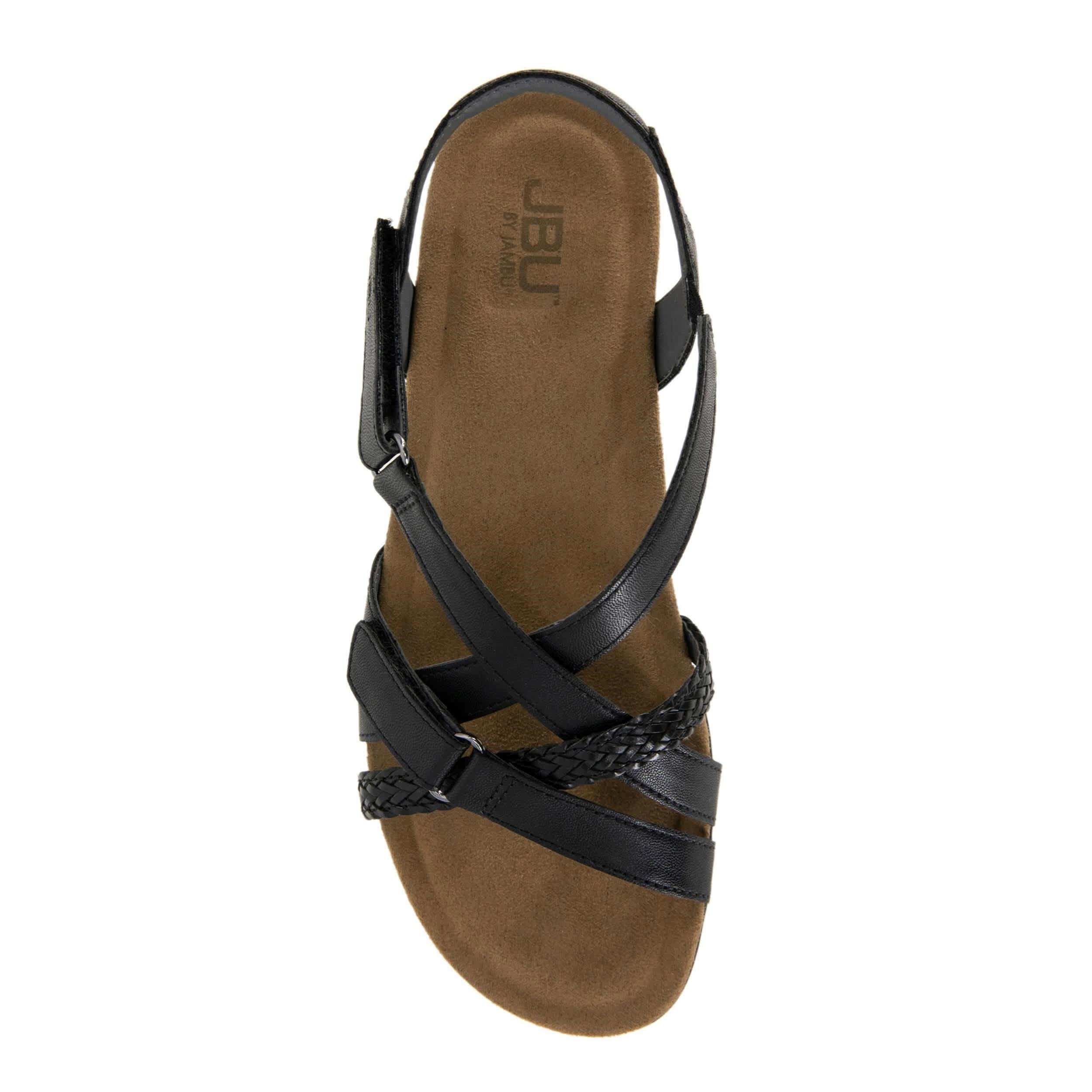 JBU-WOMENS BROOKE VEGAN FLAT SANDAL-BLACK & 