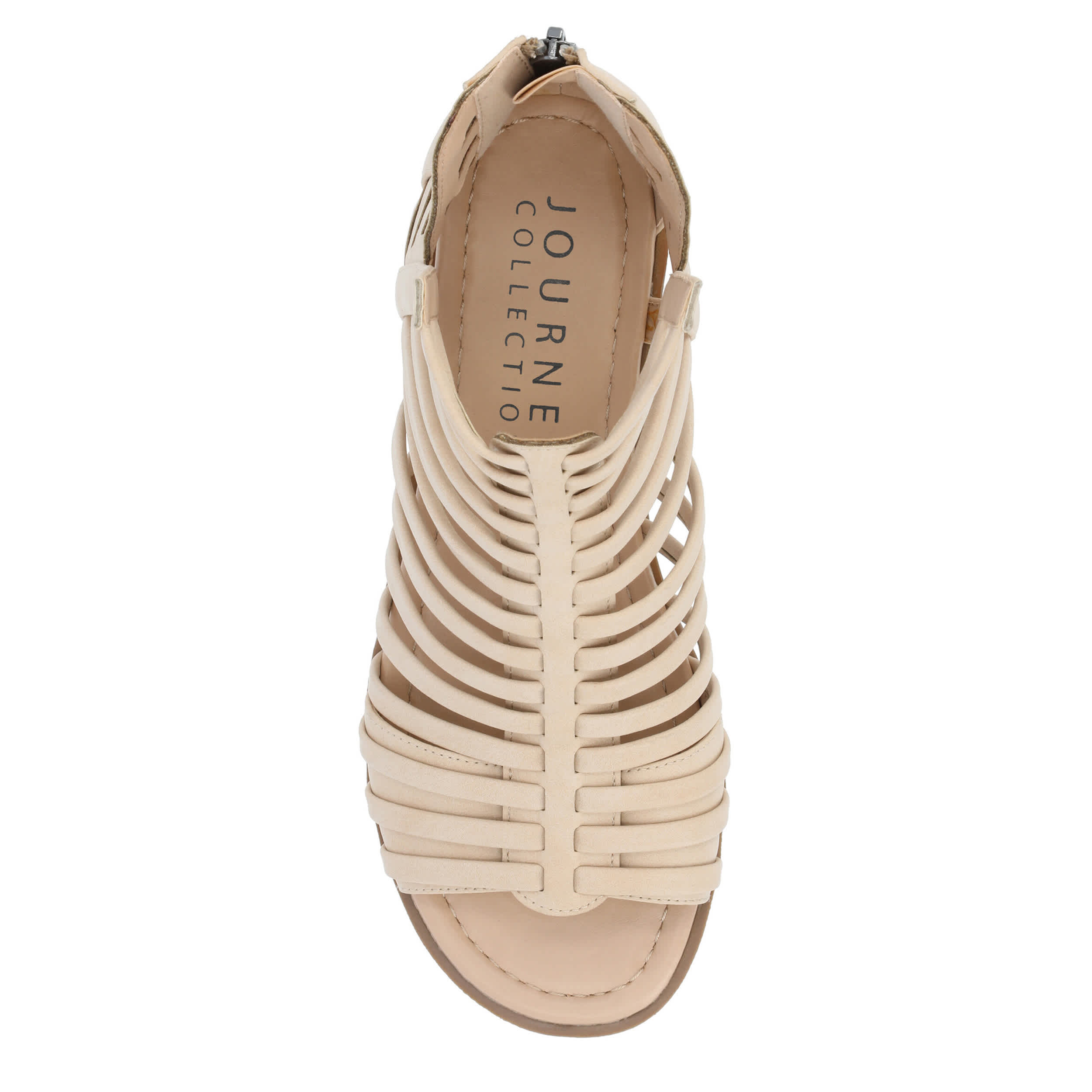 JOURNEE COLLECTION-WOMENS DELILAH WIDE SANDAL-NUDE & 