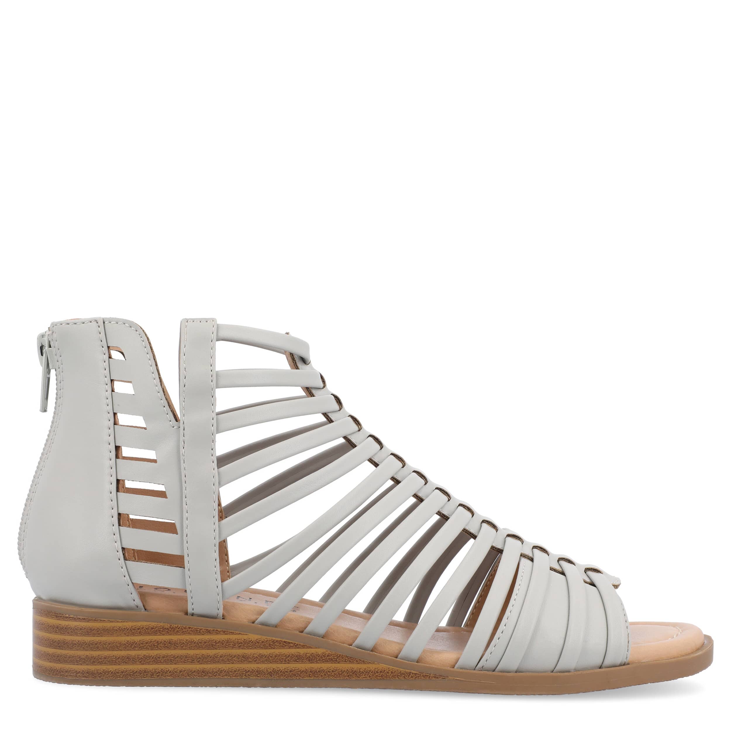 JOURNEE COLLECTION-WOMENS DELILAH WIDE SANDAL-GREY & 