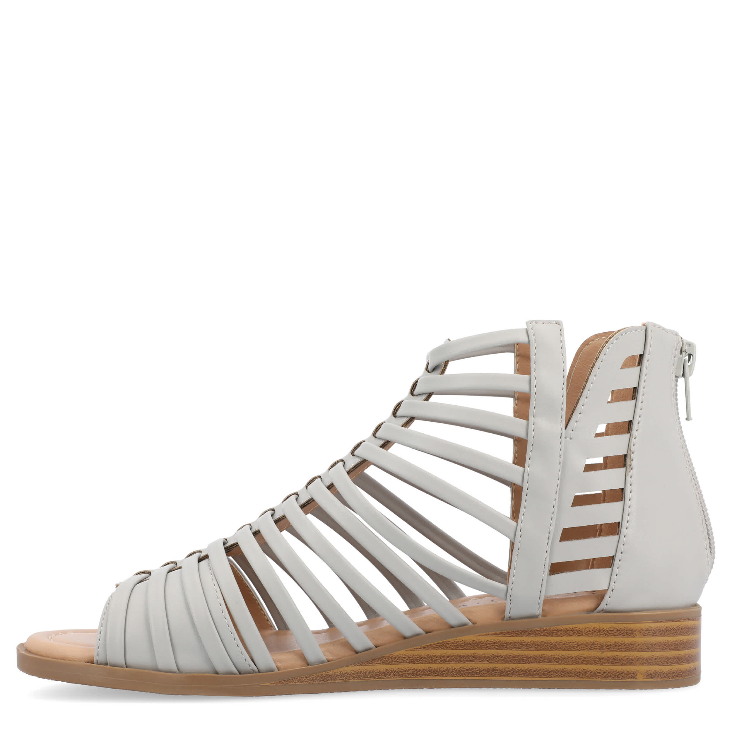 JOURNEE COLLECTION-WOMENS DELILAH WIDE SANDAL-GREY & 