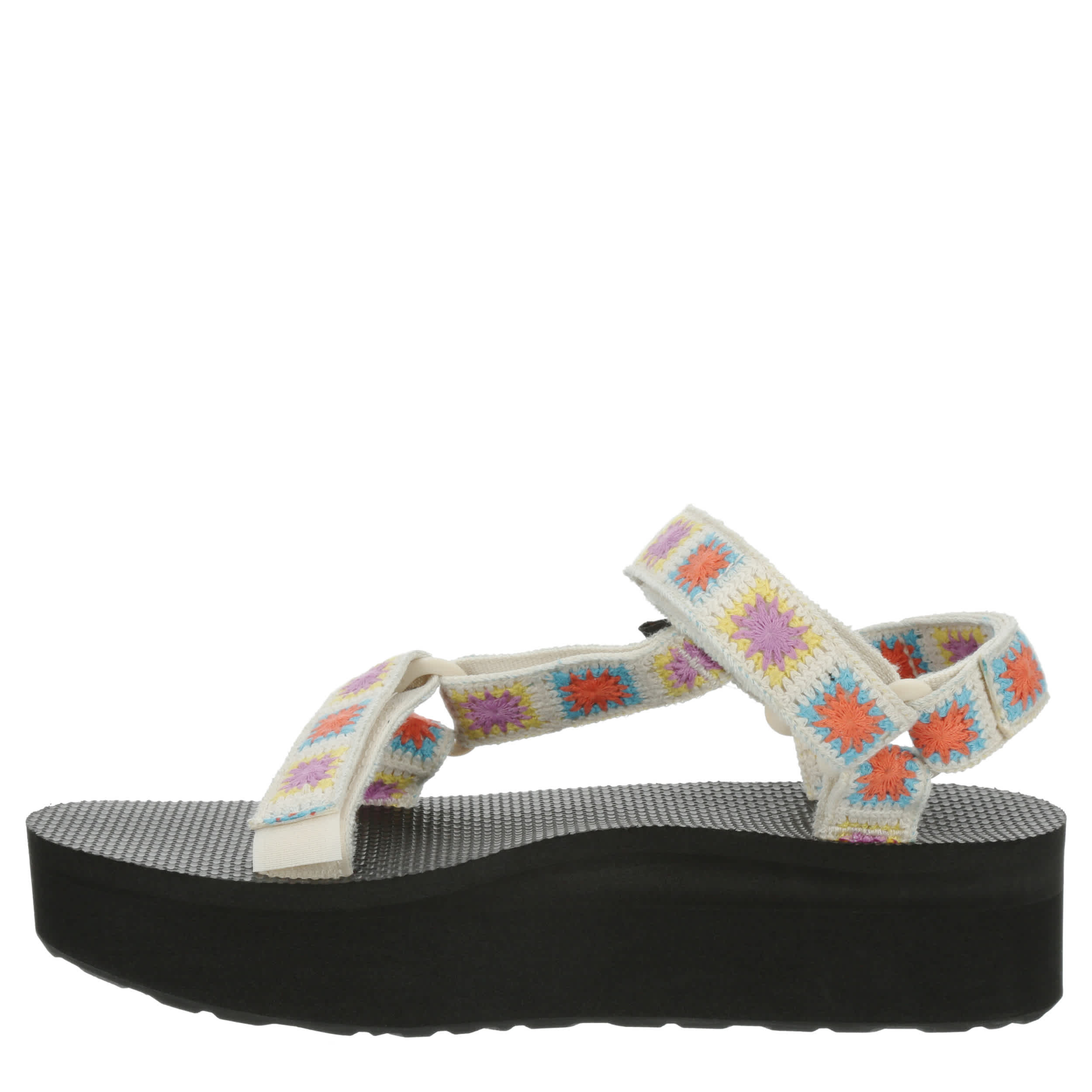 TEVA-WOMENS FLATFORM CROCHET OUTDOOR SANDAL-NATURAL & MULTICOLOR