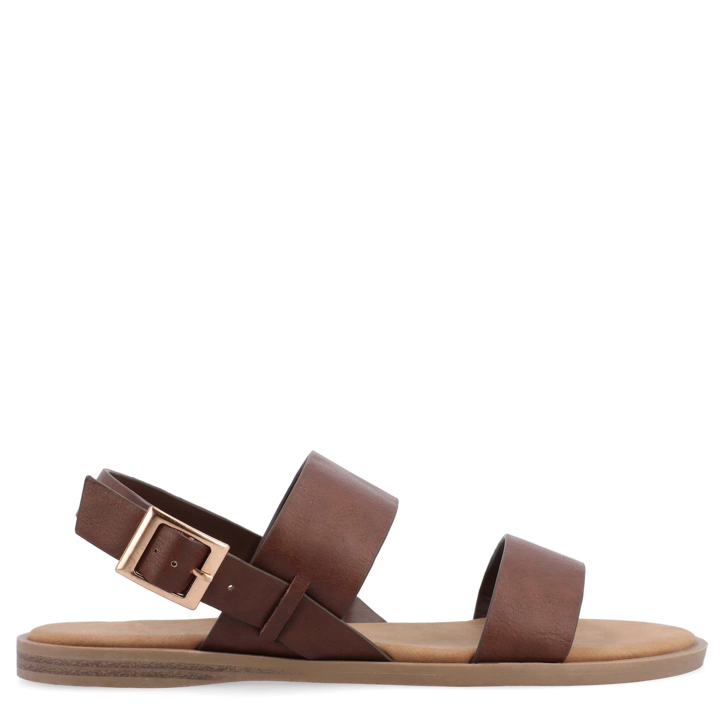 Brown Journee Collection Womens Lavine Wide Flat Sandal | Rack