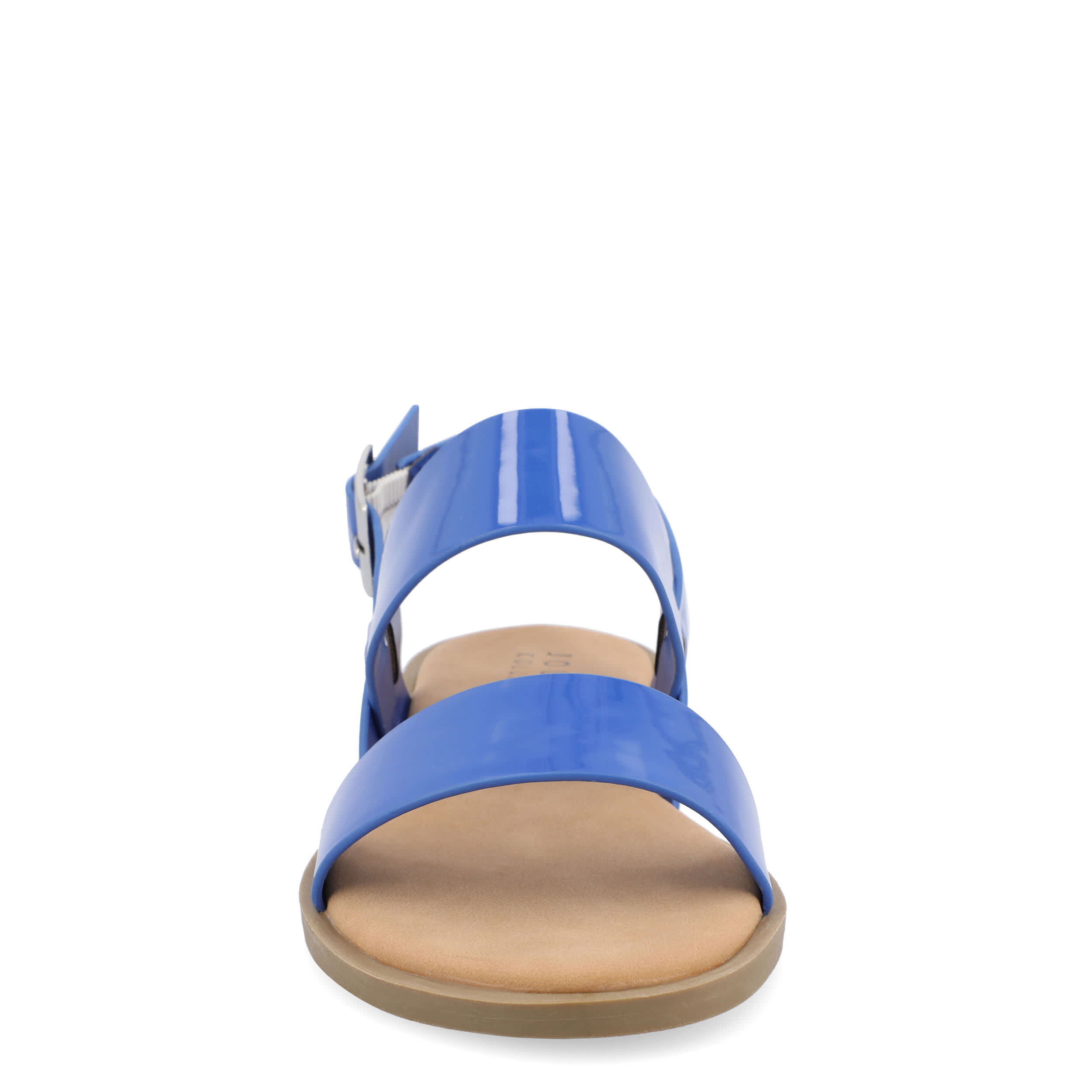 JOURNEE COLLECTION-WOMENS LAVINE WIDE FLAT SANDAL-NAVY & 