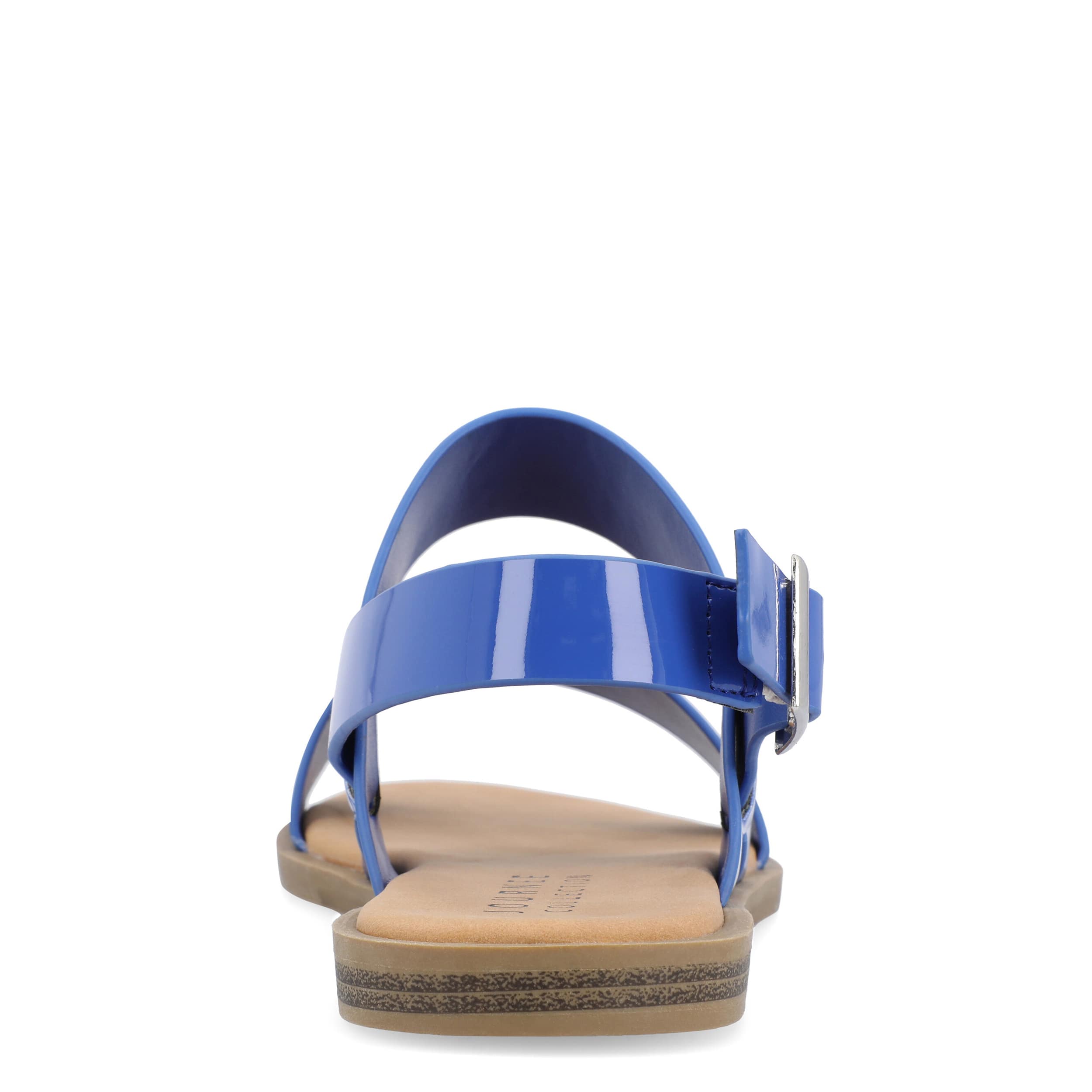 JOURNEE COLLECTION-WOMENS LAVINE WIDE FLAT SANDAL-NAVY & 