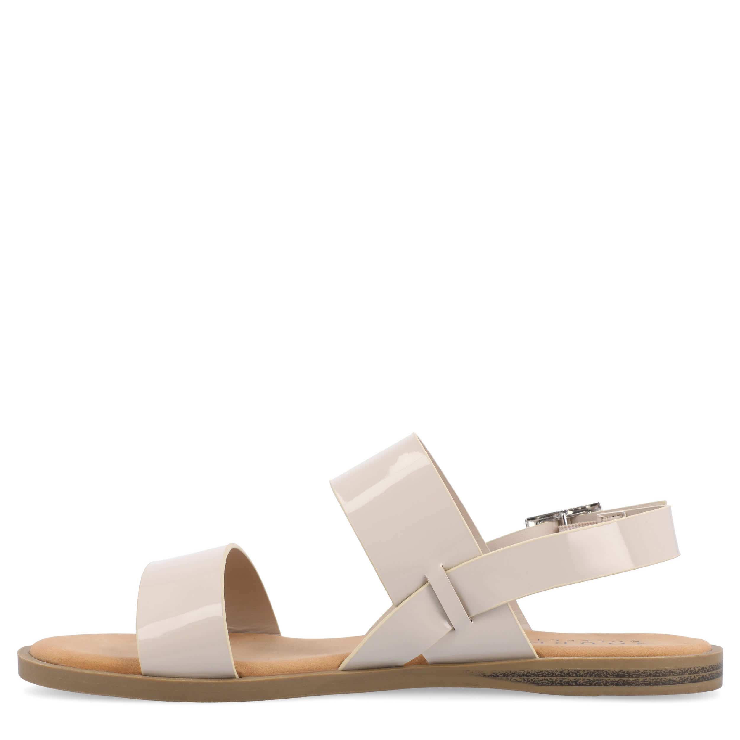 JOURNEE COLLECTION-WOMENS LAVINE WIDE FLAT SANDAL-KHAKI & 