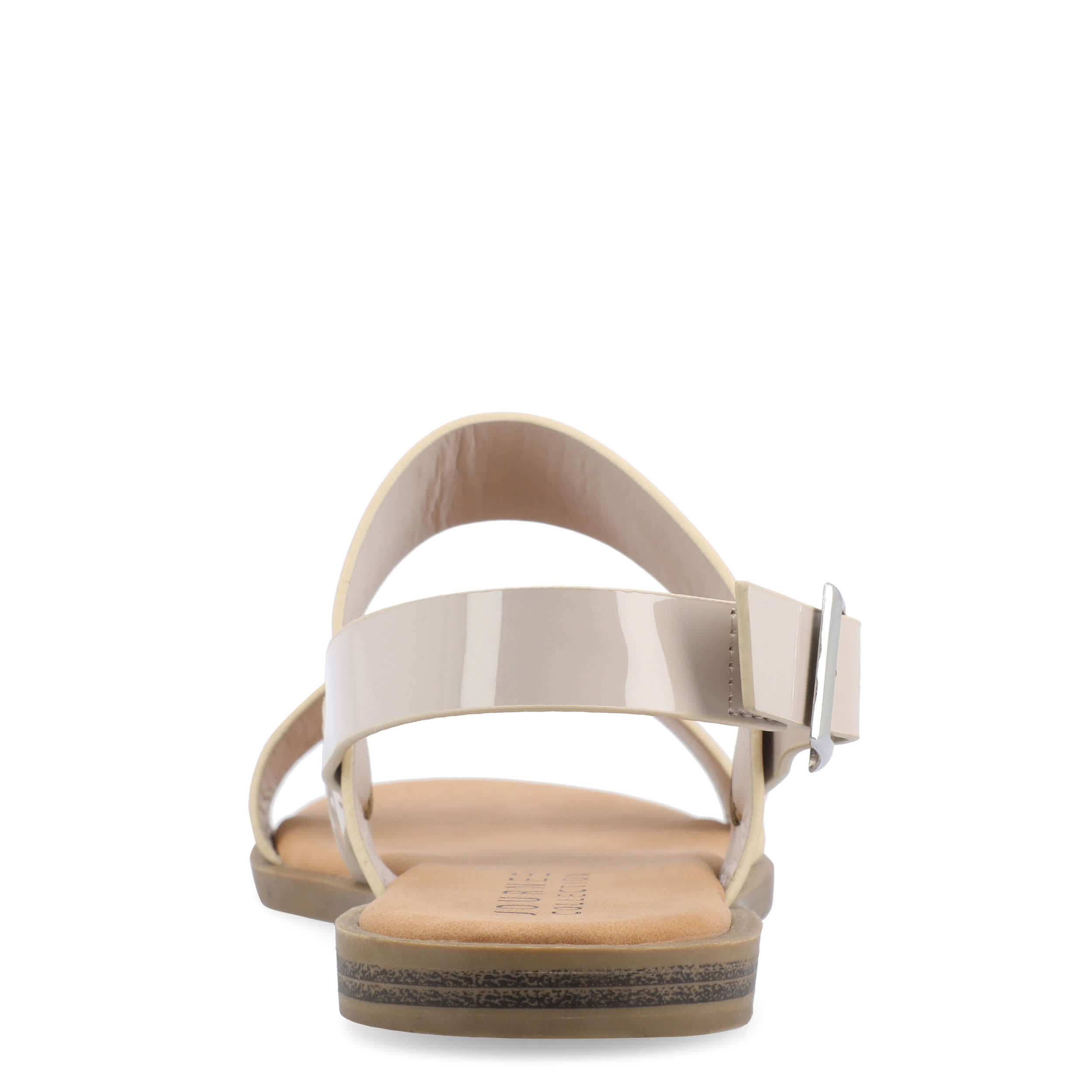 JOURNEE COLLECTION-WOMENS LAVINE WIDE FLAT SANDAL-KHAKI & 