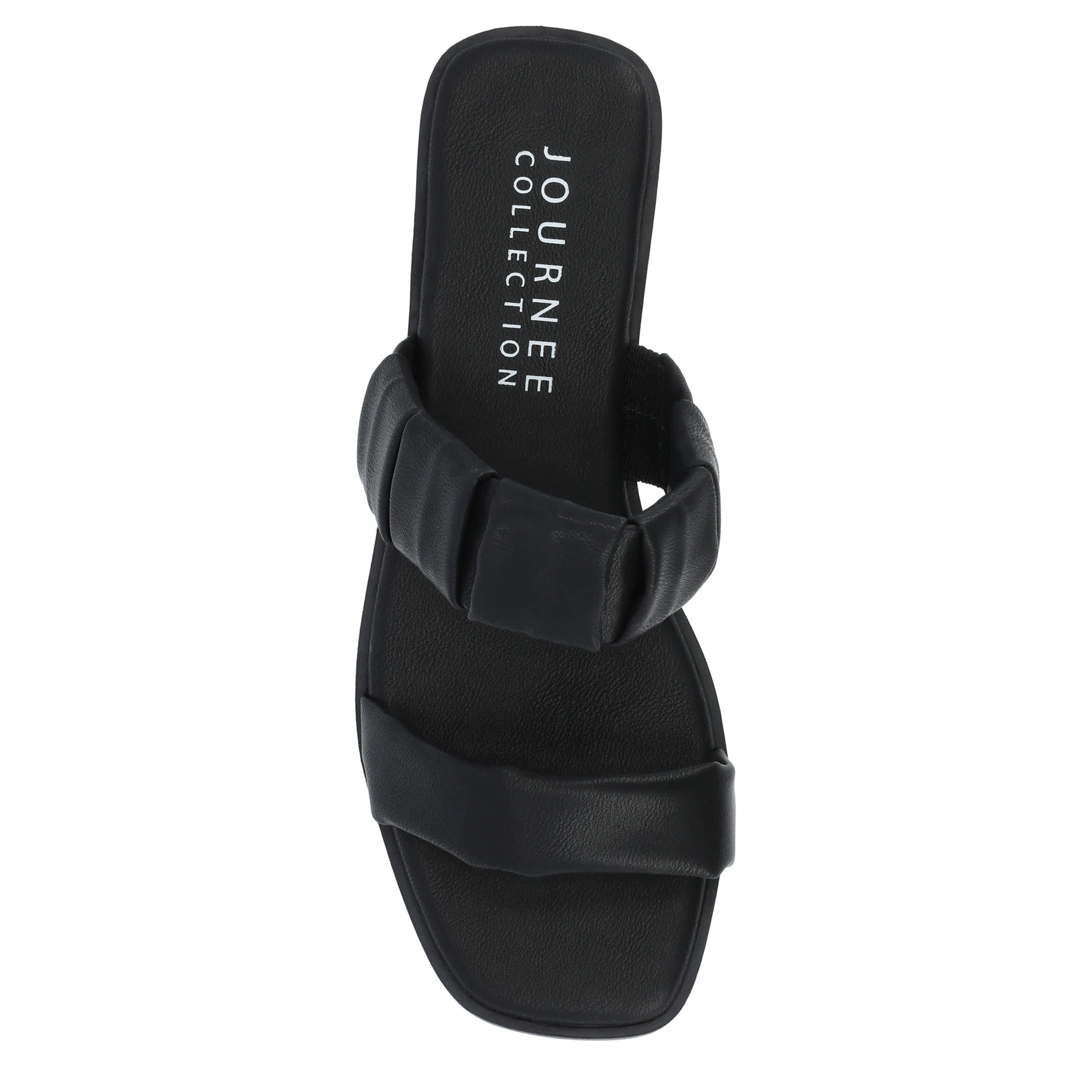 JOURNEE COLLECTION-WOMENS PEGIE SANDALS-BLACK & 