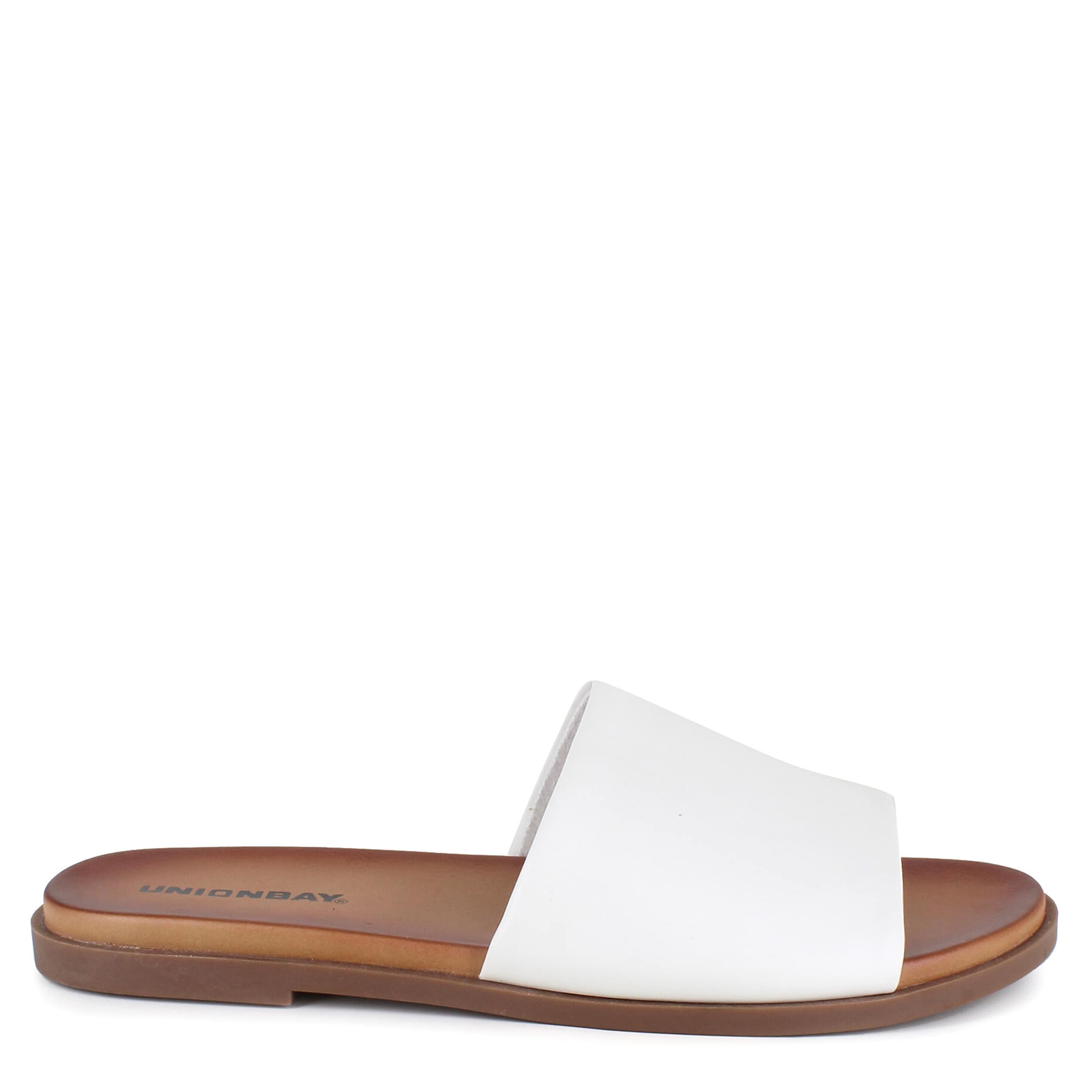 UNIONBAY-WOMENS RENEE SLIP ON SANDAL-WHITE & 