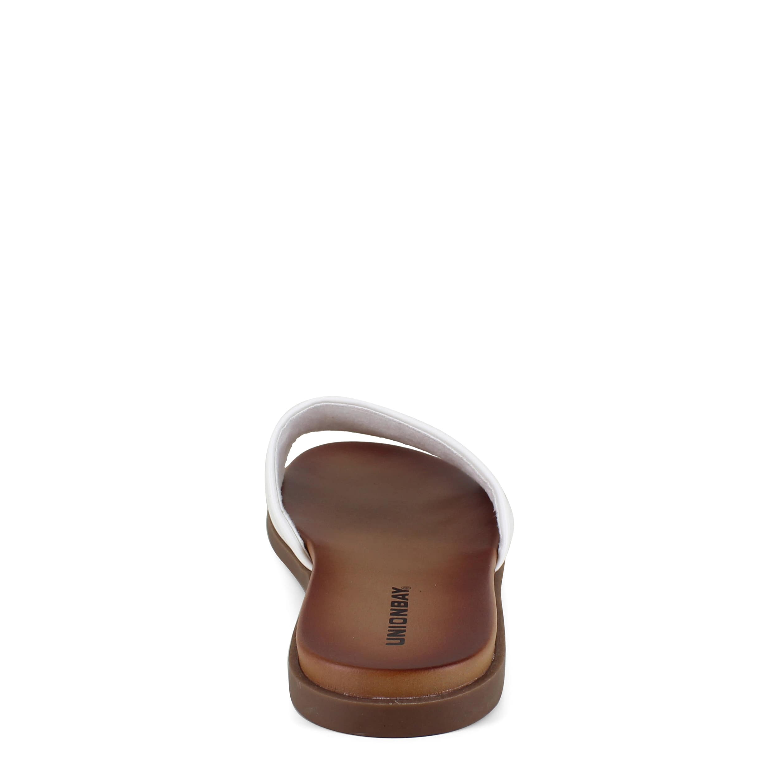 UNIONBAY-WOMENS RENEE SLIP ON SANDAL-WHITE & 