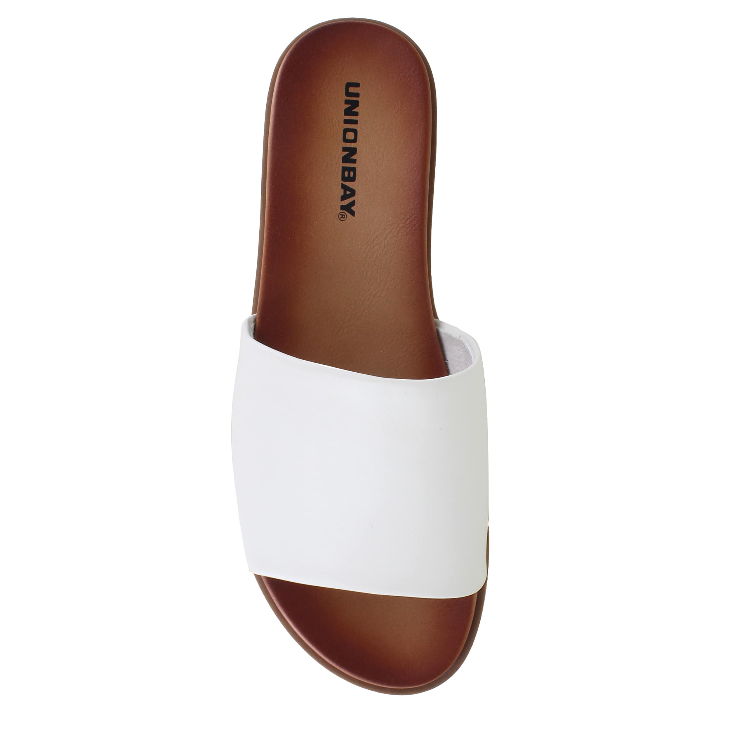 UNIONBAY-WOMENS RENEE SLIP ON SANDAL-WHITE & 
